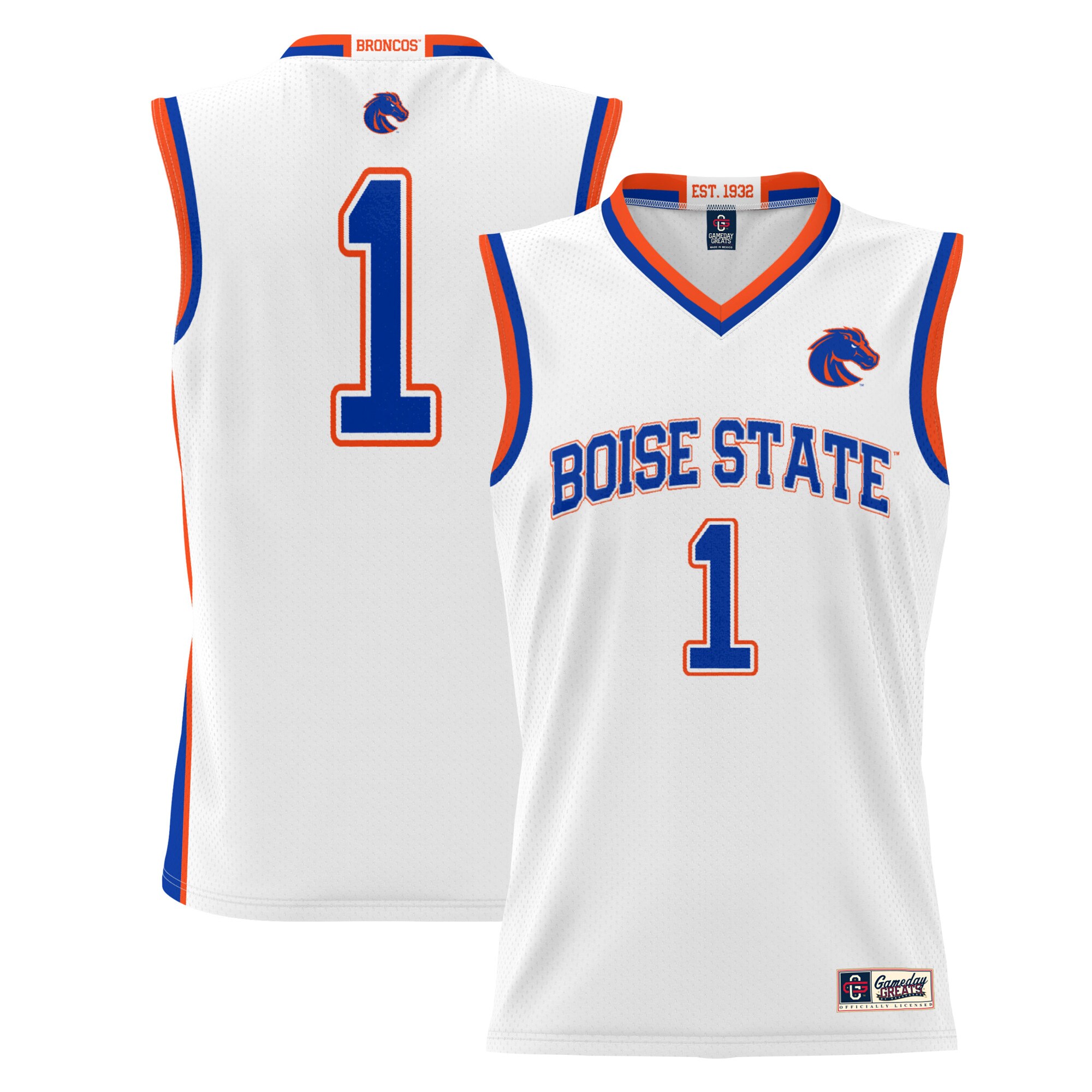 #1 Boise State Broncos ProSphere Basketball Jersey - White