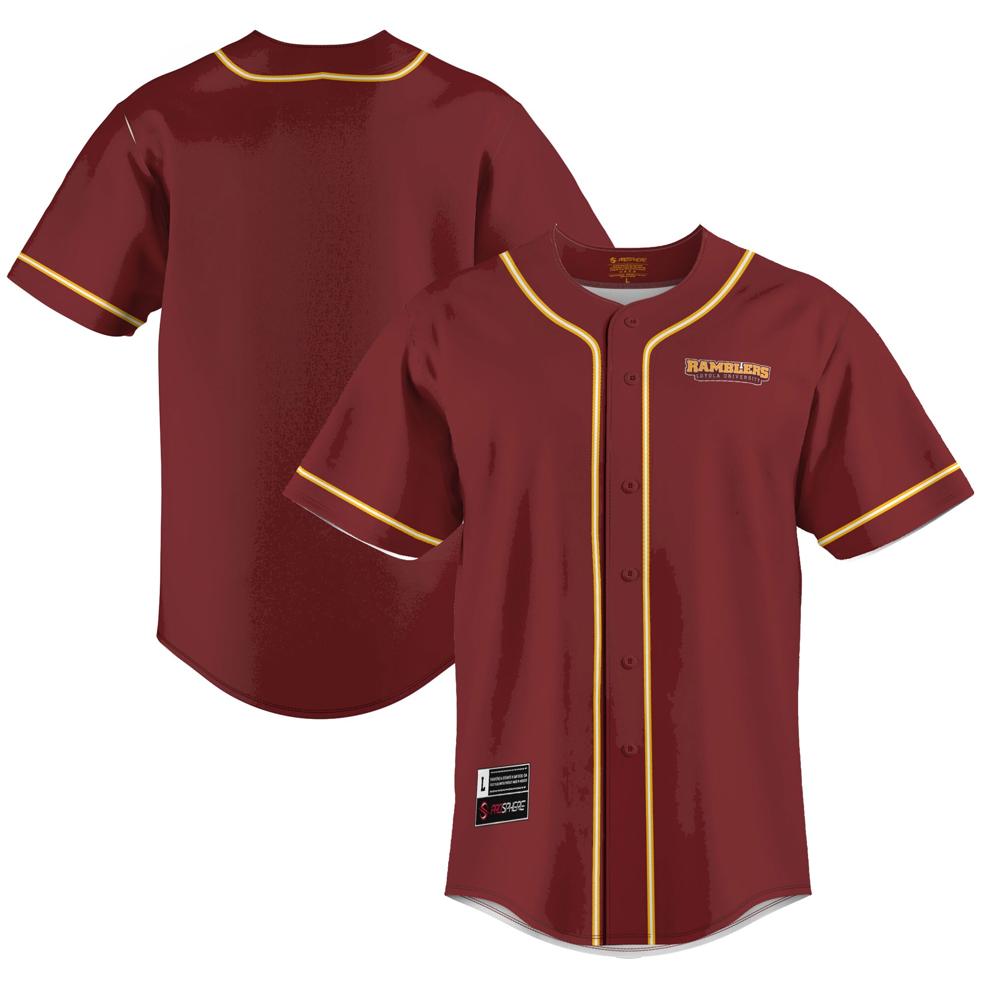 Loyola Chicago Ramblers Baseball Jersey - Maroon