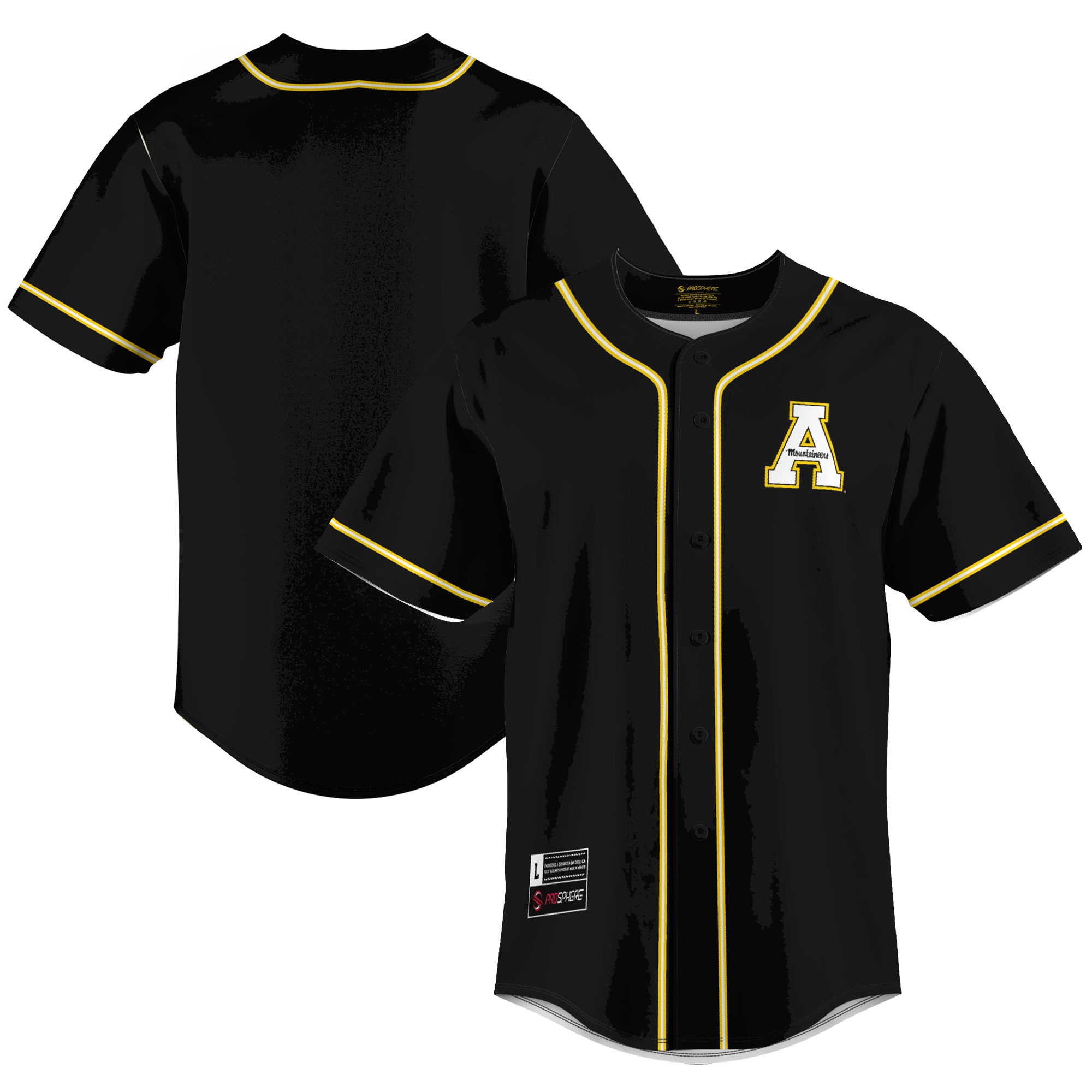 Appalachian State Mountaineers Baseball Jersey - Black