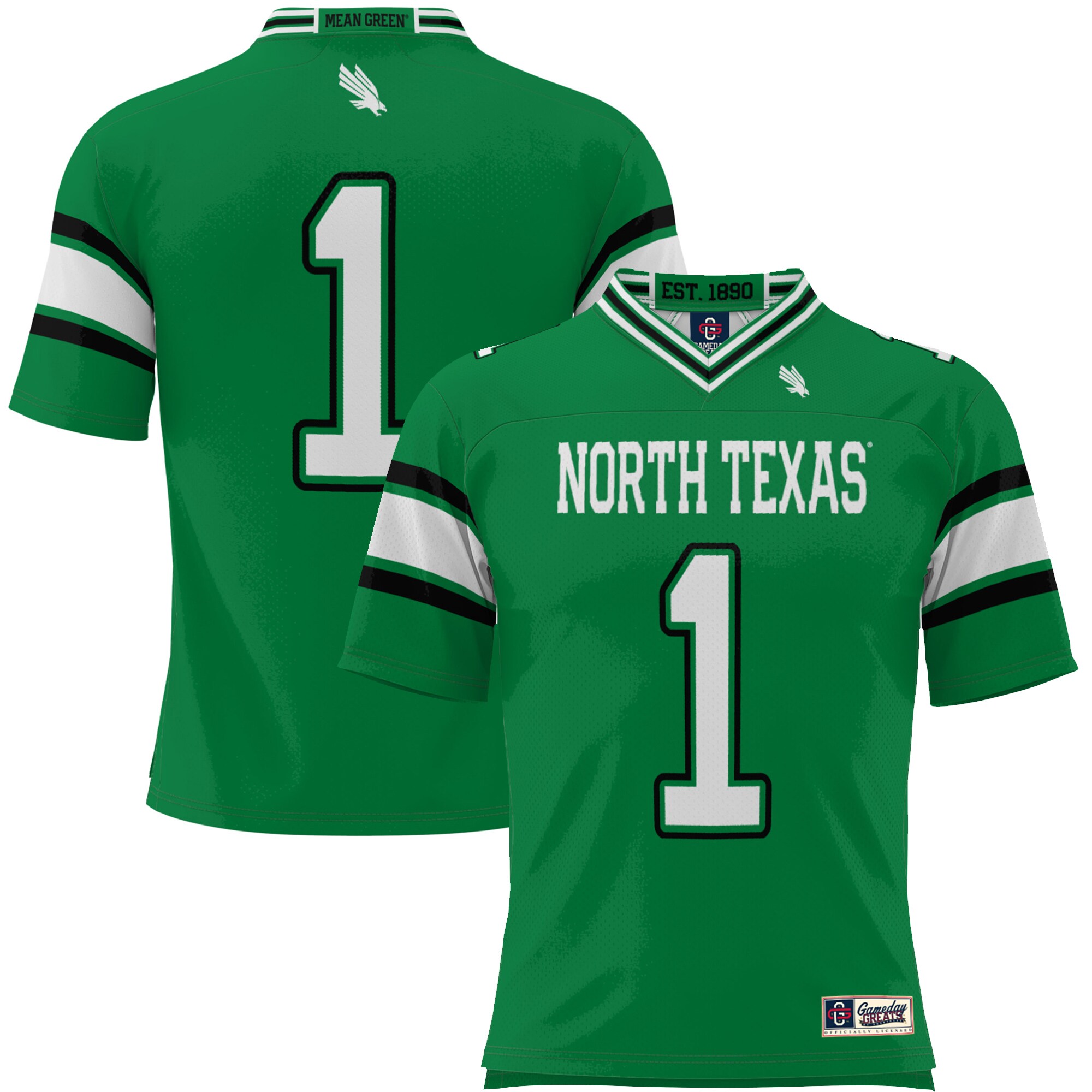 #1 North Texas Mean Green ProSphere Youth Endzone Football Jersey - Kelly Green