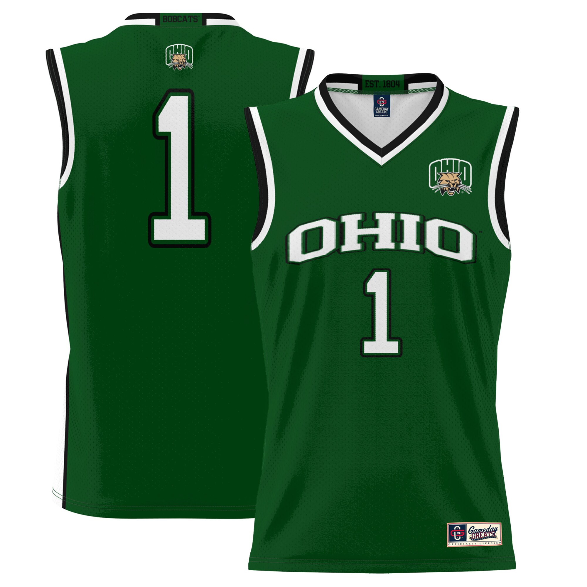 #1 Ohio Bobcats ProSphere Youth Basketball Jersey - Green