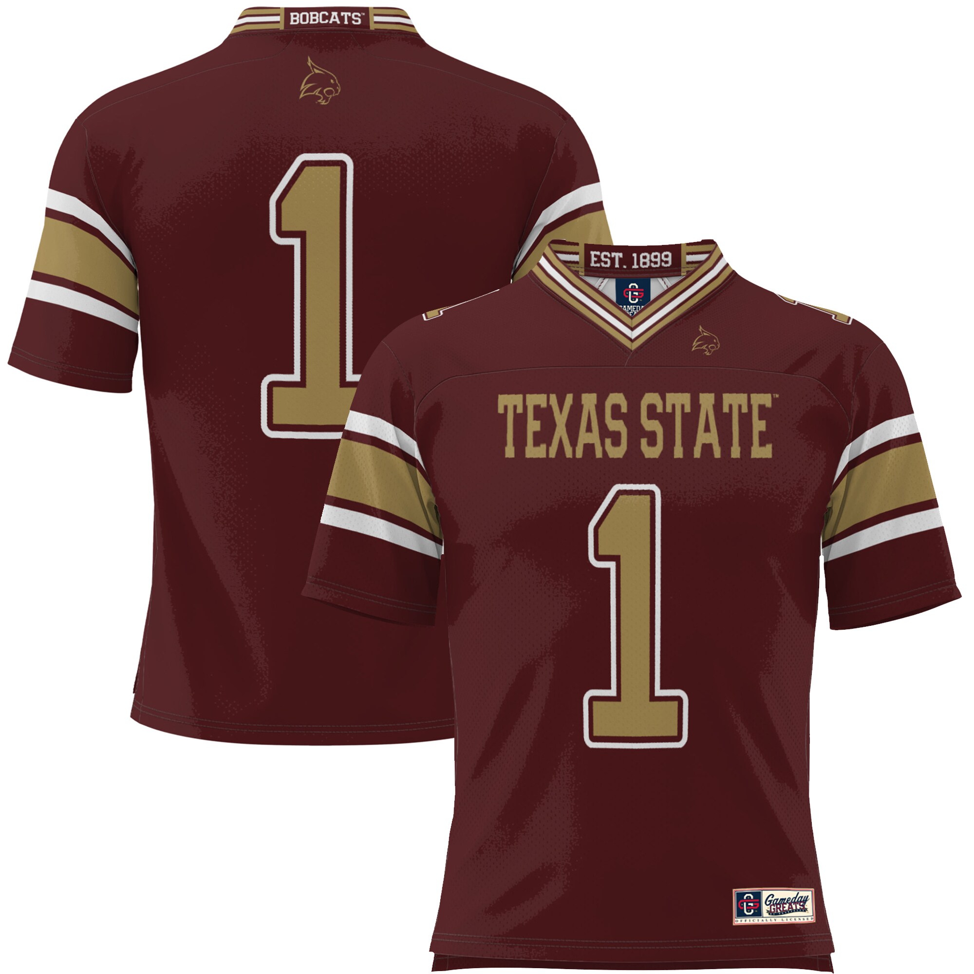 #1 Texas State Bobcats ProSphere Youth Endzone Football Jersey - Maroon