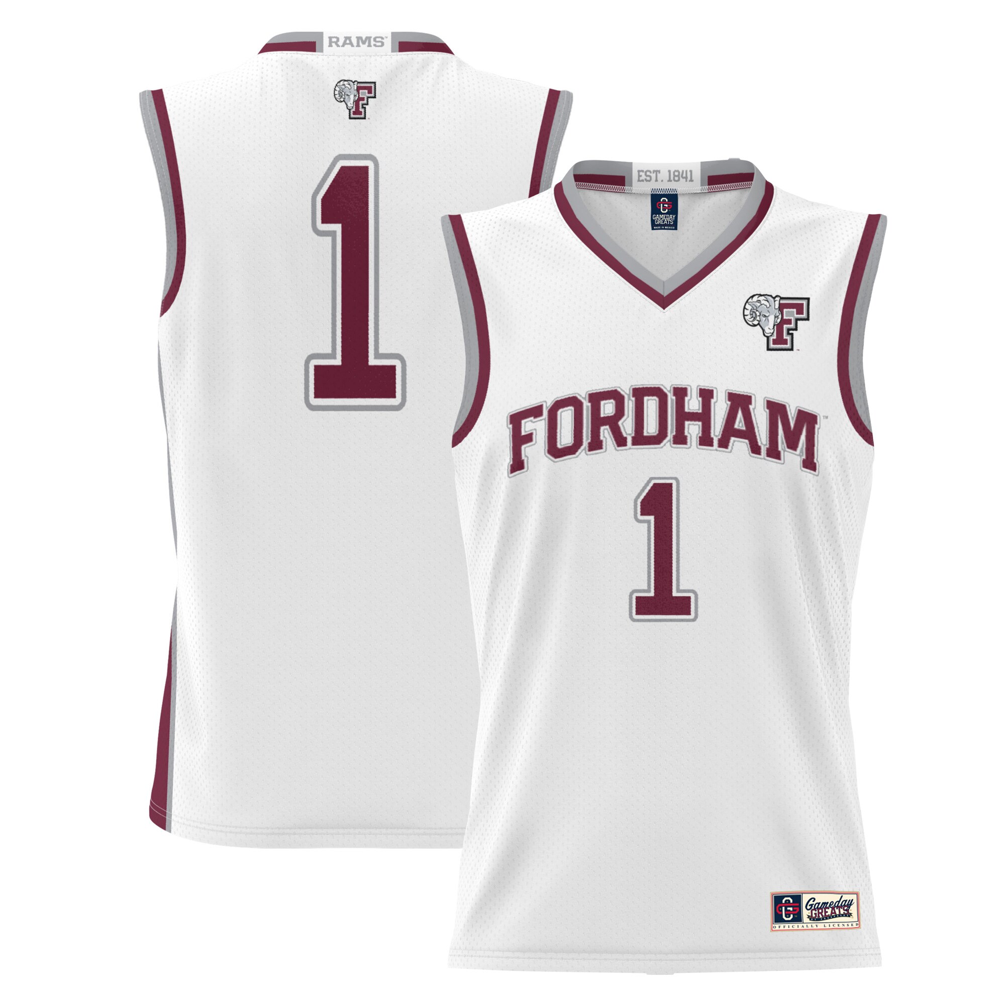 #1 Fordham Rams ProSphere Basketball Jersey - White