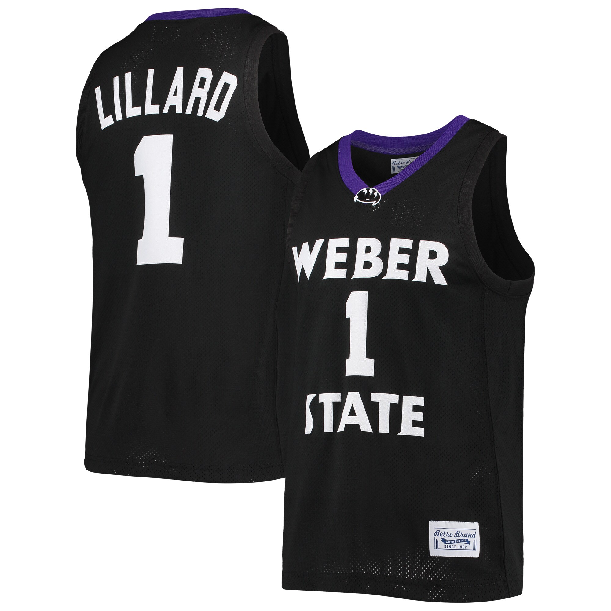 Damian Lillard Weber State Wildcats Original Retro Brand Alumni Commemorative Classic Basketball Jersey - Black