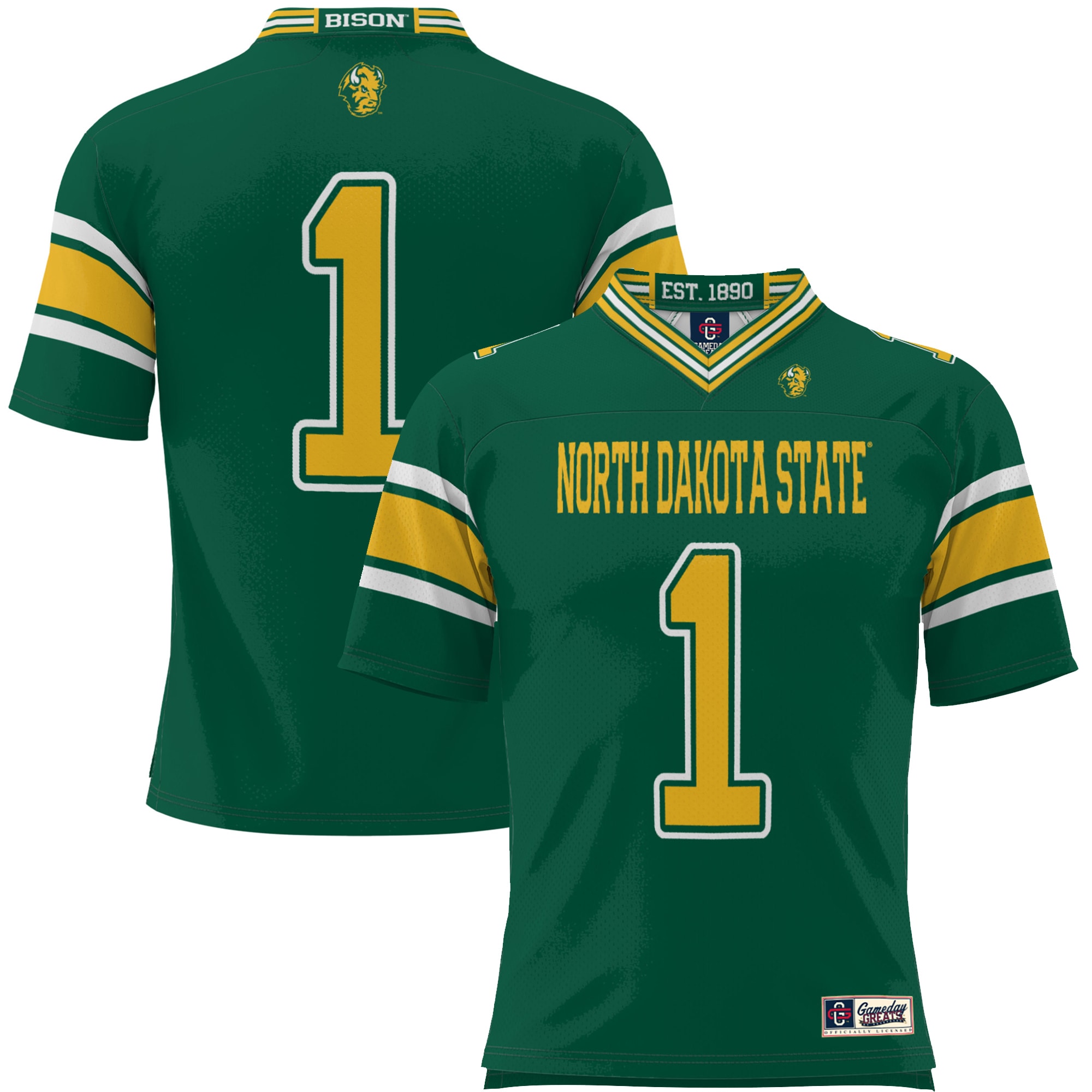 #1 NDSU Bison ProSphere Youth Endzone Football Jersey - Green