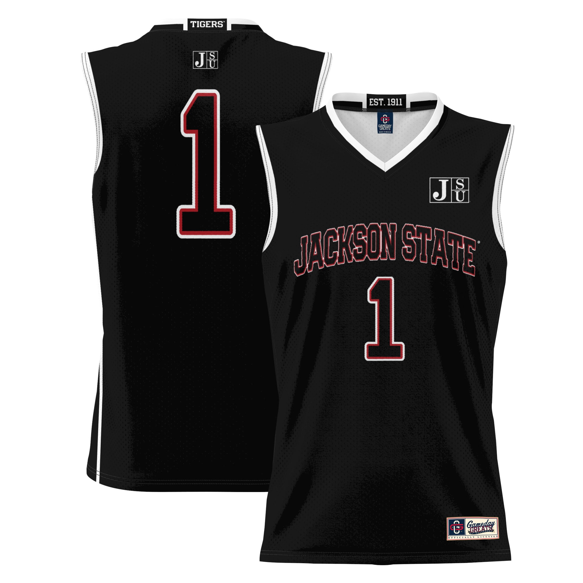 #1 Jackson State Tigers ProSphere Youth Basketball Jersey - Black