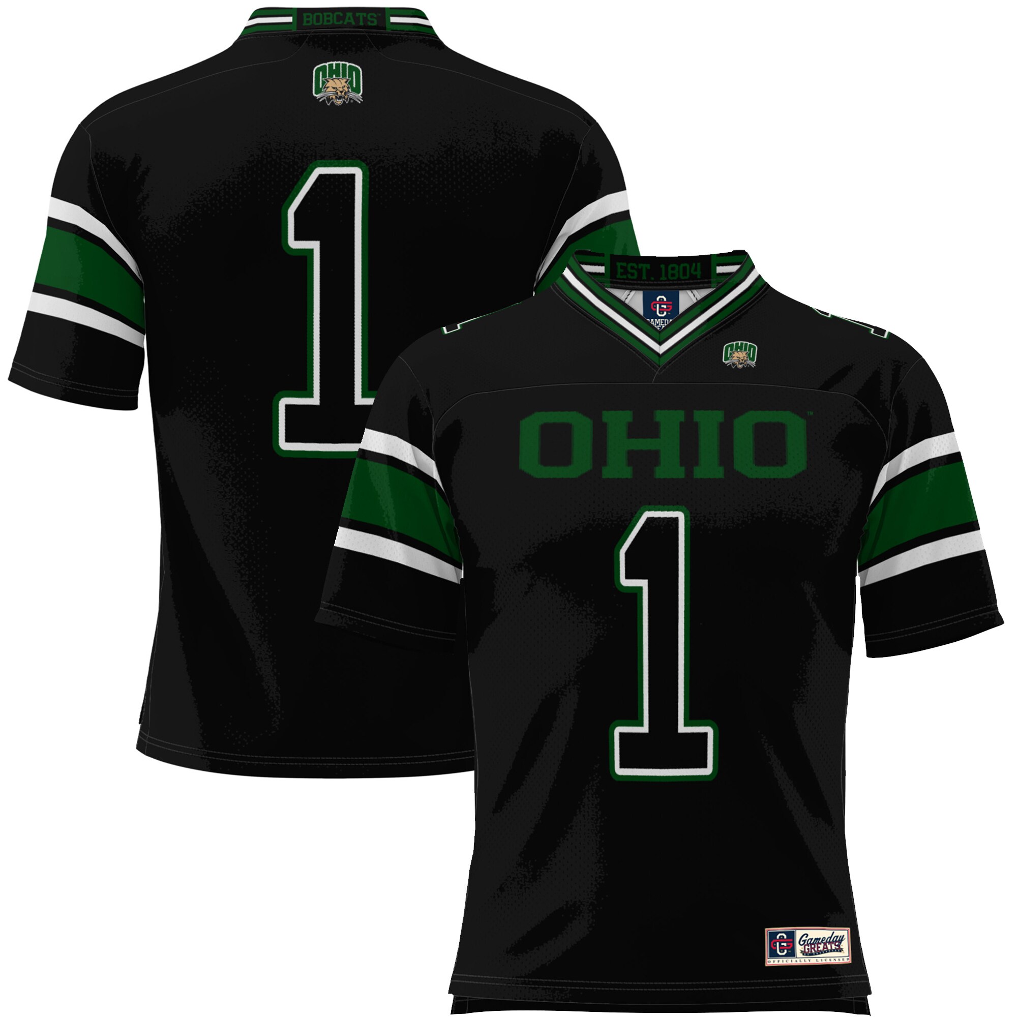#1 Ohio Bobcats ProSphere Youth Endzone Football Jersey - Black