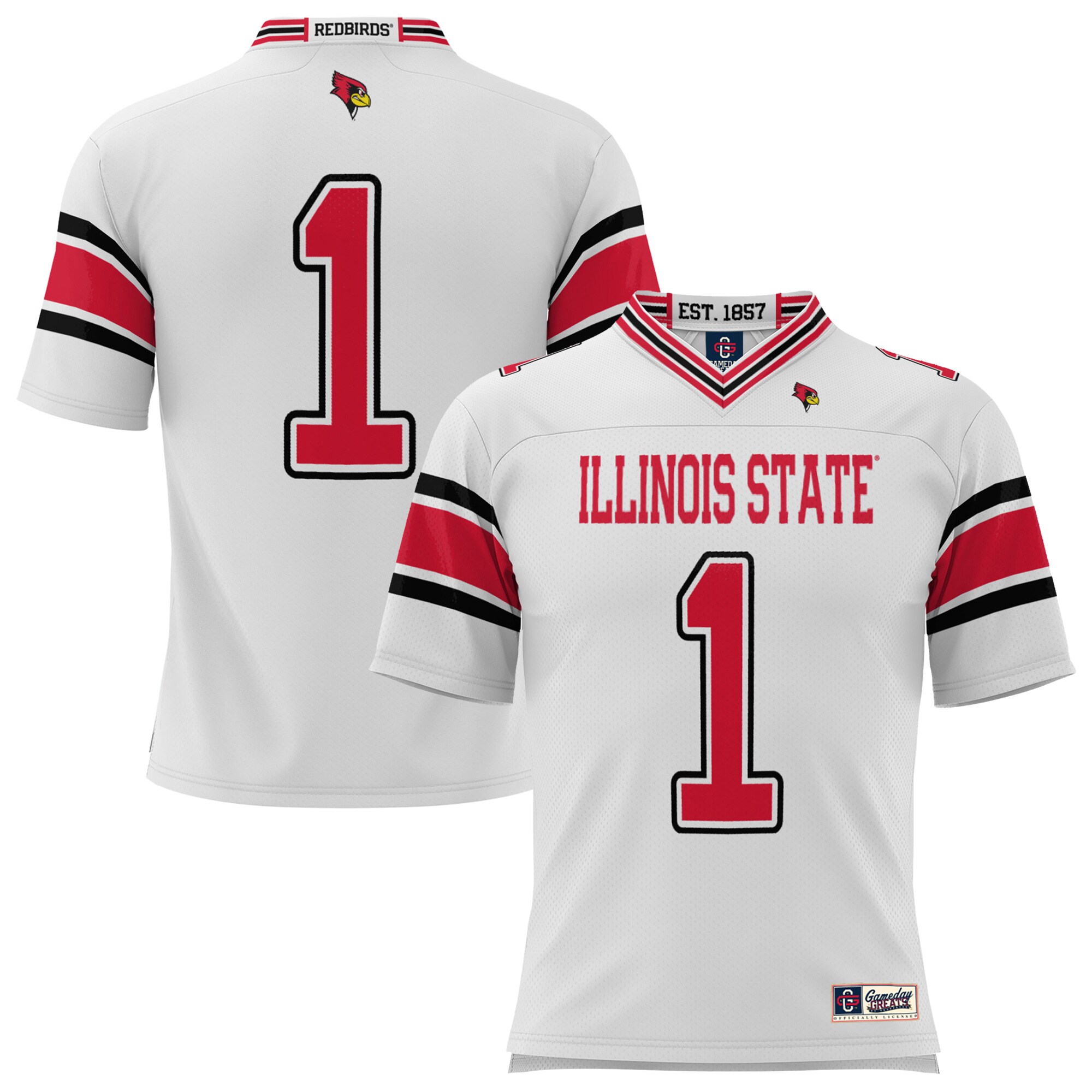 #1 Illinois State Redbirds ProSphere Endzone Football Jersey - White