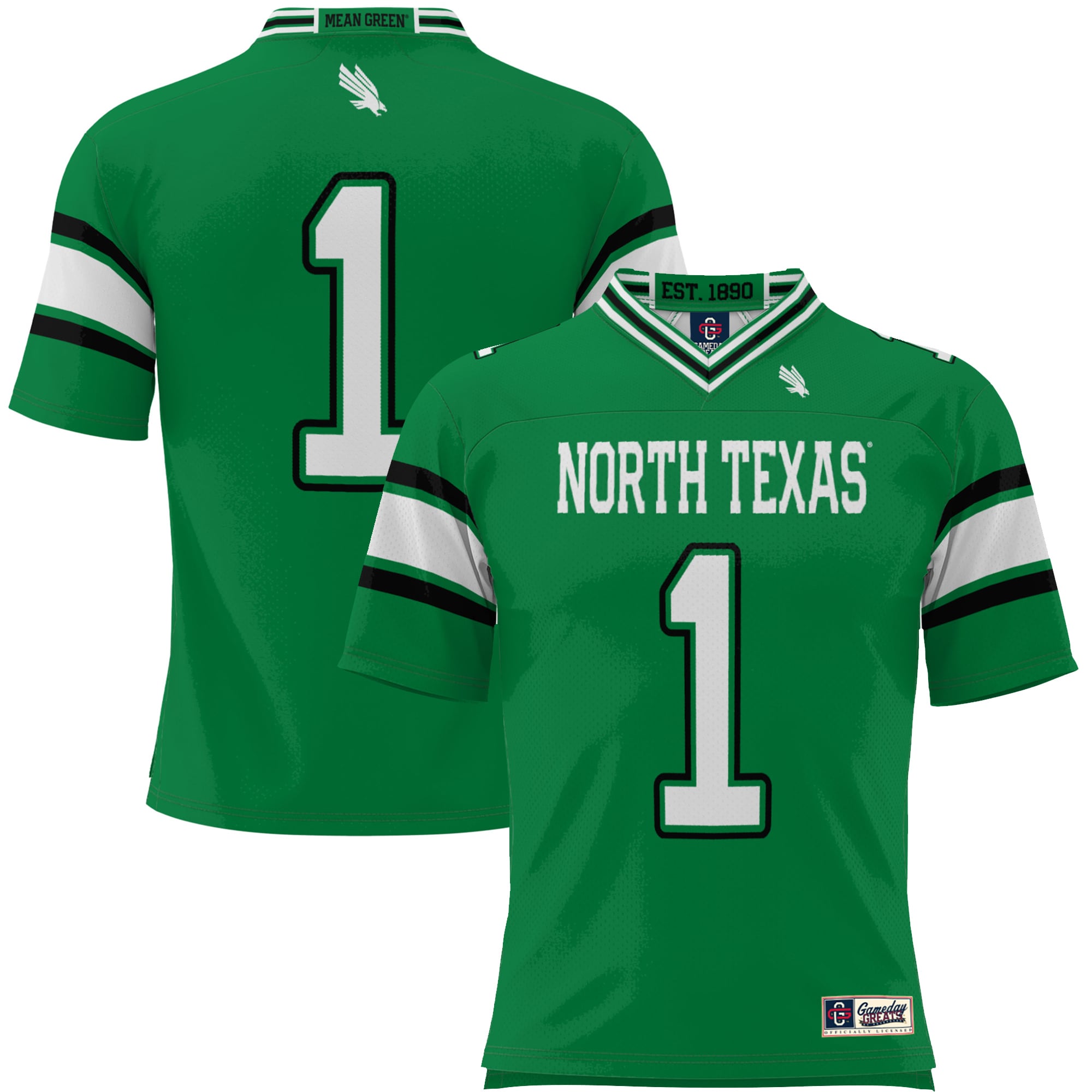 #1 North Texas Mean Green ProSphere Youth Endzone Football Jersey - Kelly Green