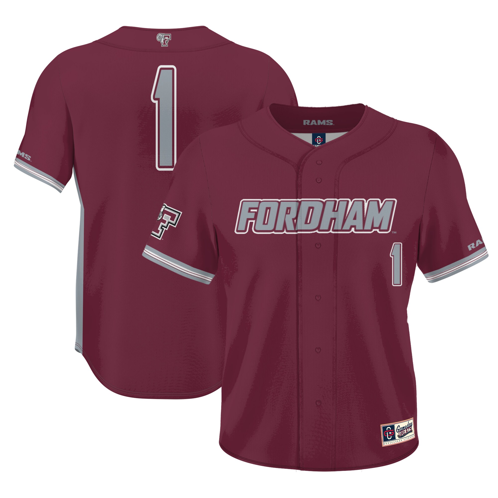 #1 Fordham Rams ProSphere Baseball Jersey - Maroon