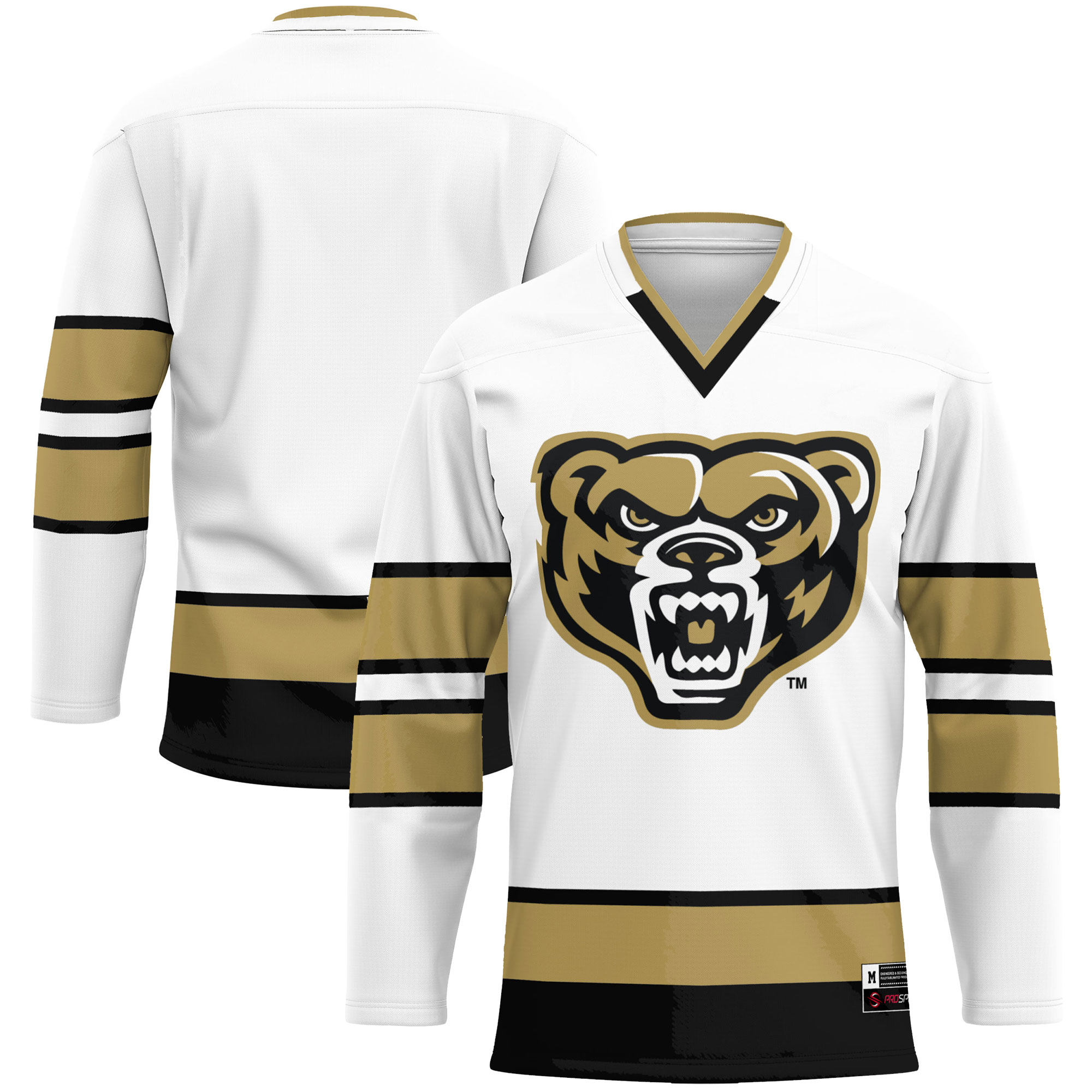 Oakland Golden Grizzlies Hockey Jersey - White