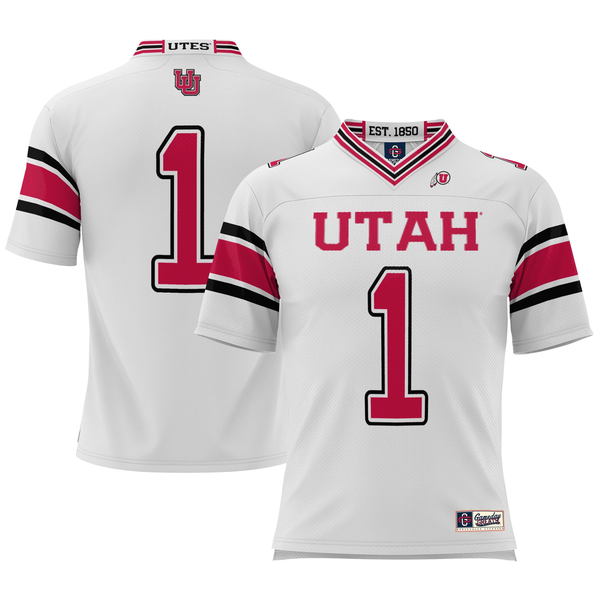 #1 Utah Utes ProSphere Youth Football Jersey - White