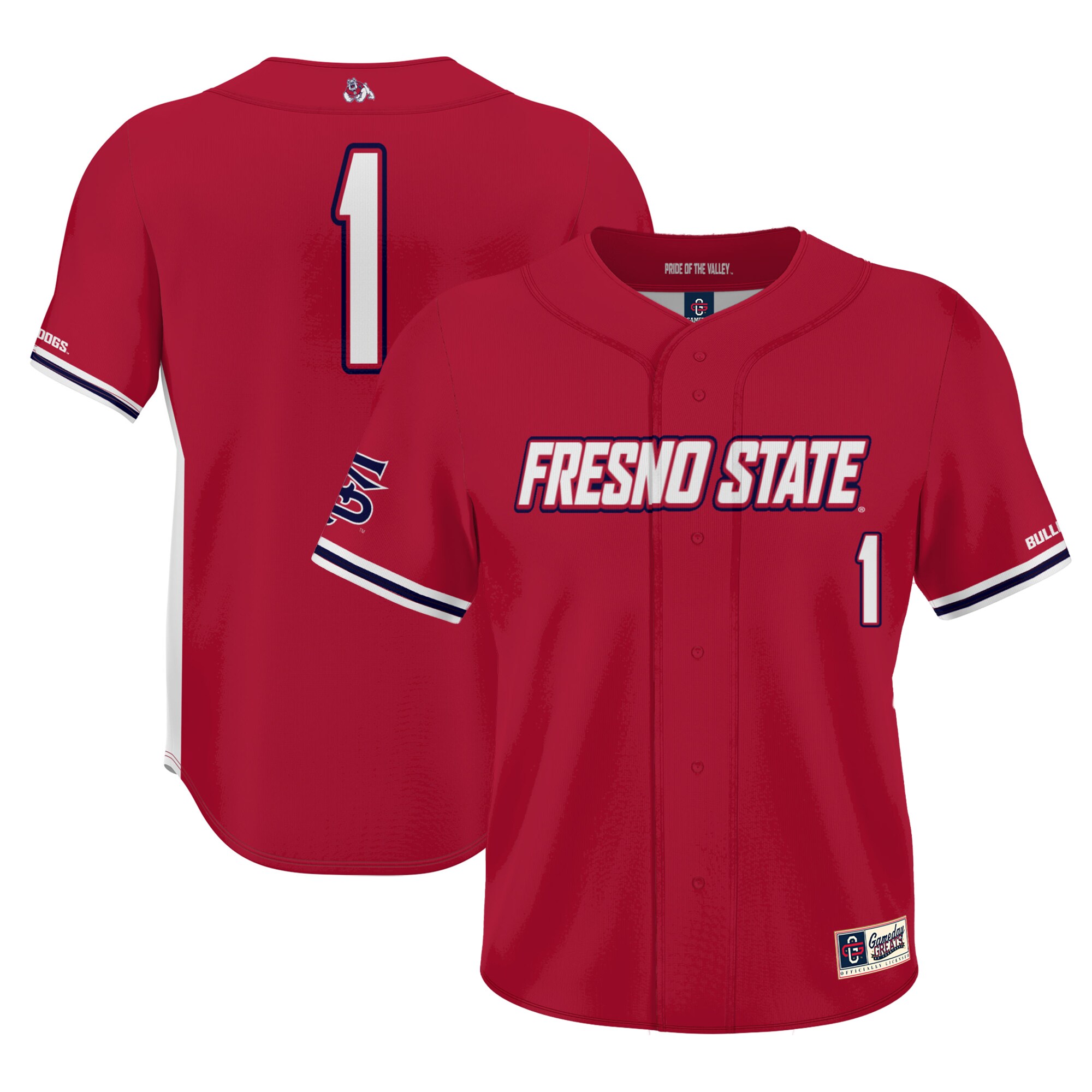 #1 Fresno State Bulldogs ProSphere Baseball Jersey - Red