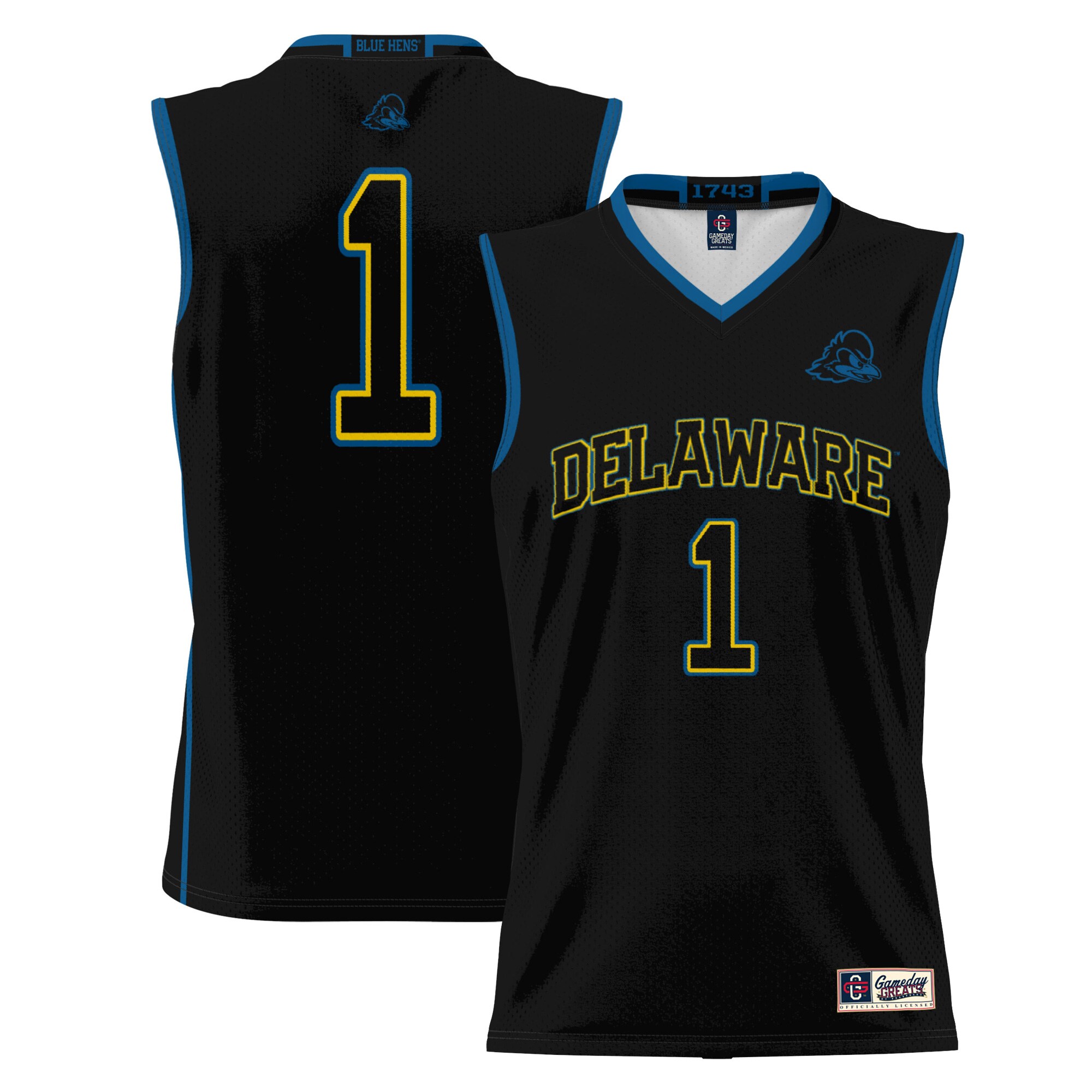 #1 Delaware Fightin' Blue Hens ProSphere Basketball Jersey - Black