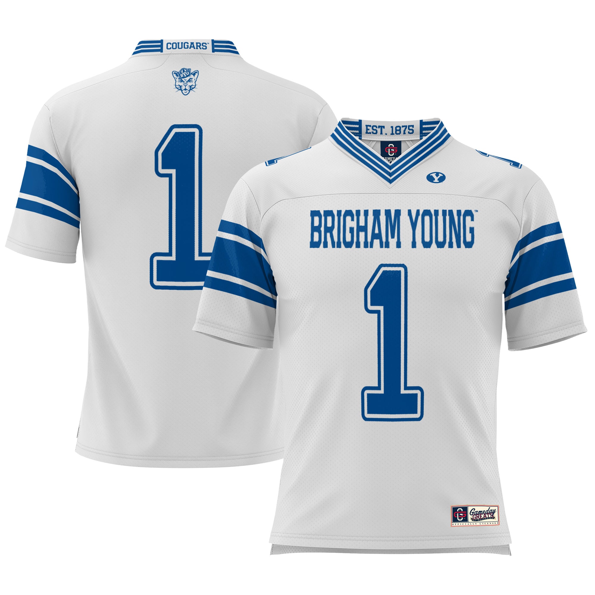 #1 BYU Cougars ProSphere Football Jersey - White
