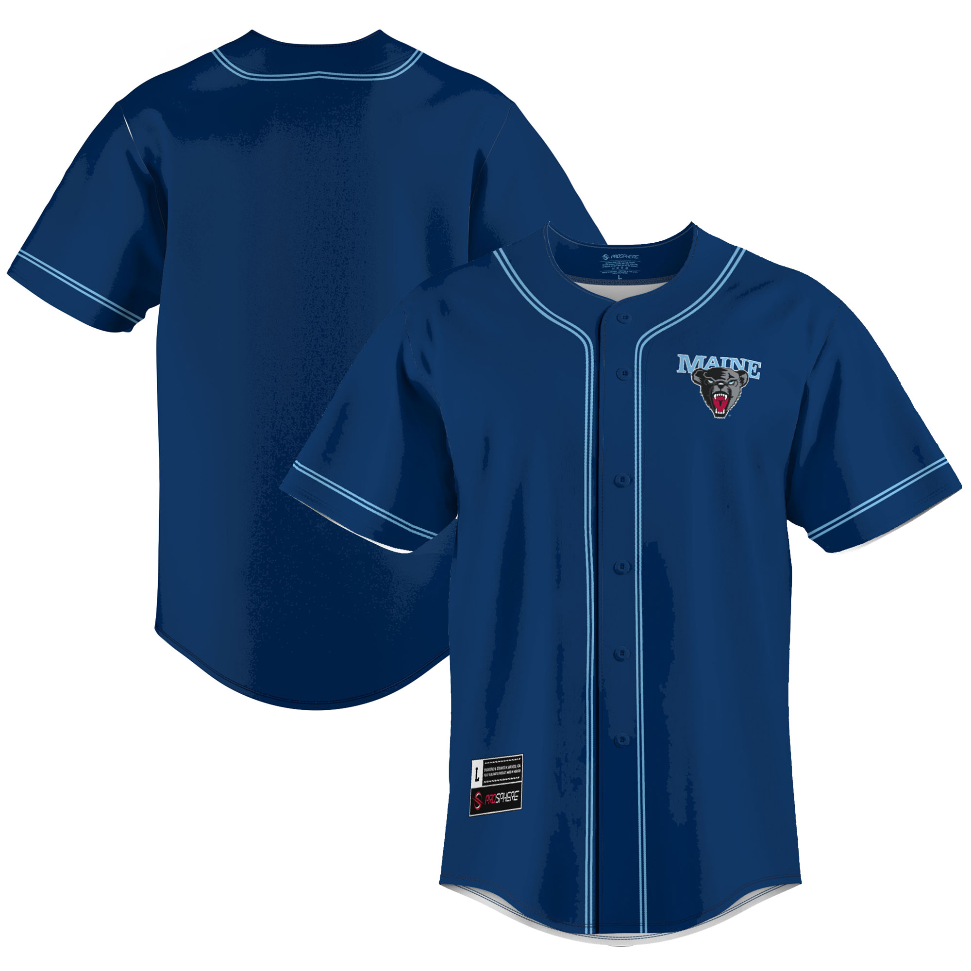 Maine Black Bears Baseball Jersey - Navy