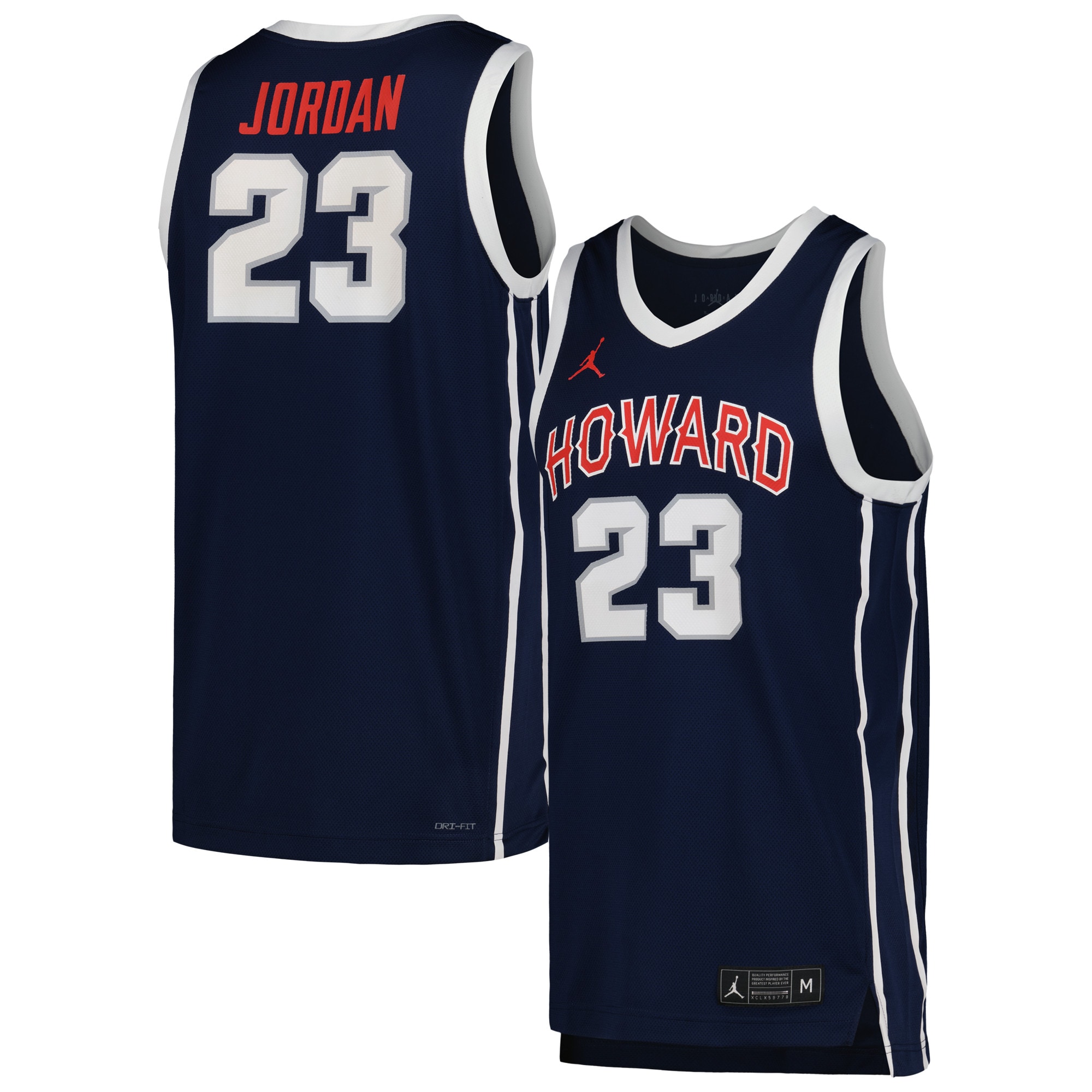 Michael Jordan Howard University Bisons Jordan Brand Replica Basketball Jersey - Navy