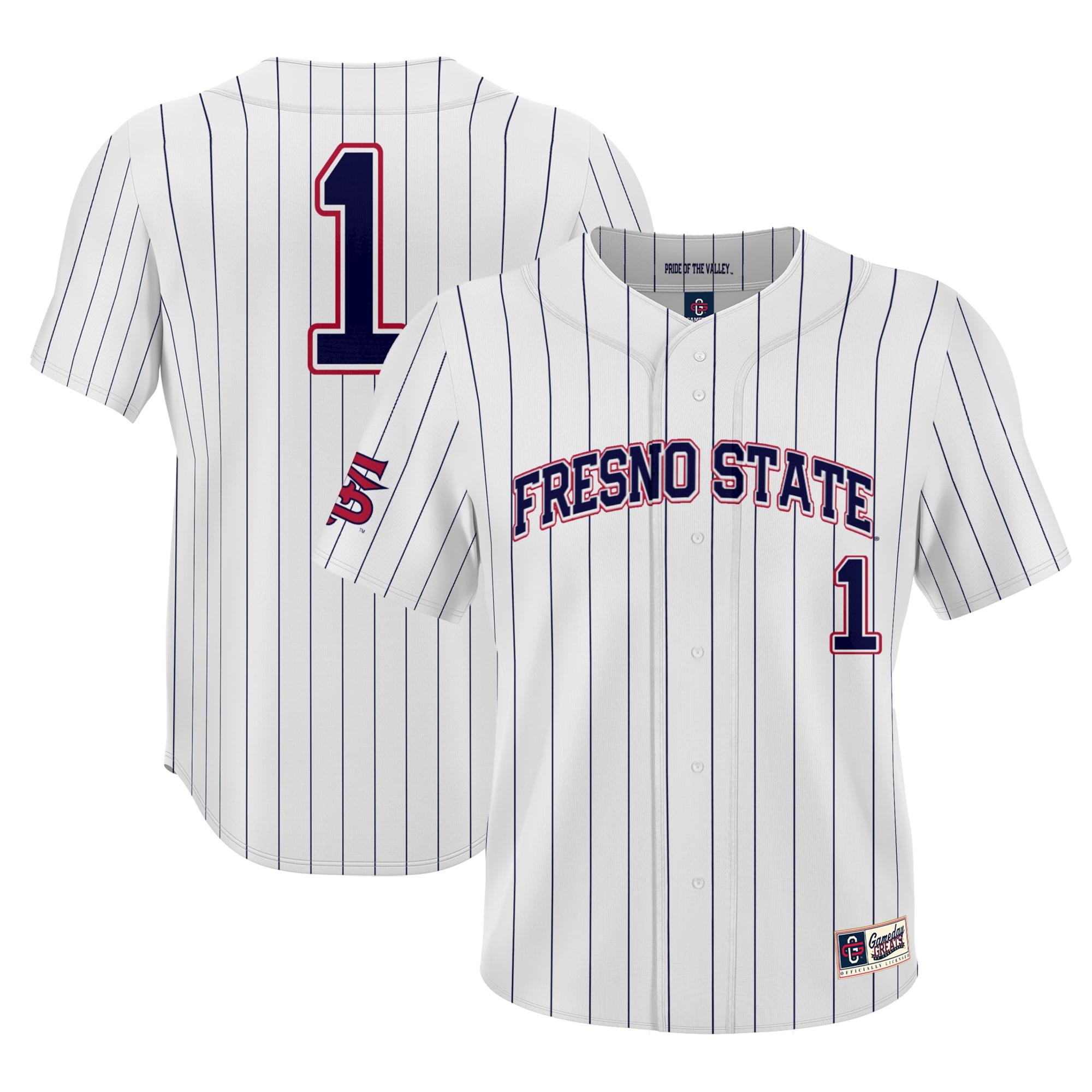 #1 Fresno State Bulldogs ProSphere Youth Baseball Jersey - White