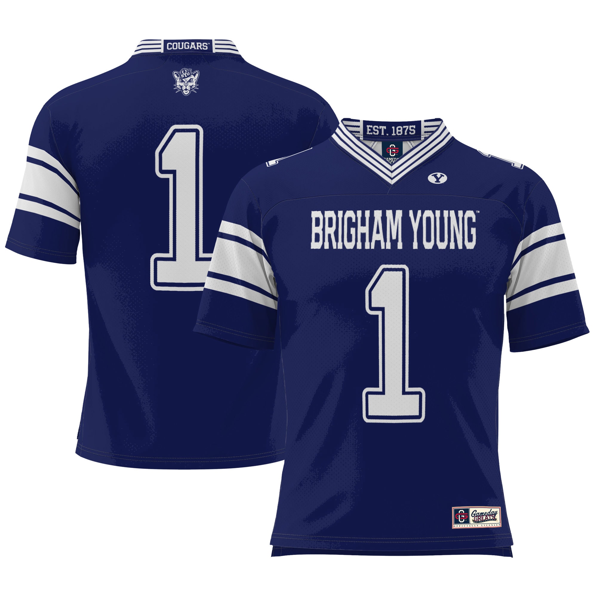 #1 BYU Cougars ProSphere Football Jersey - Navy