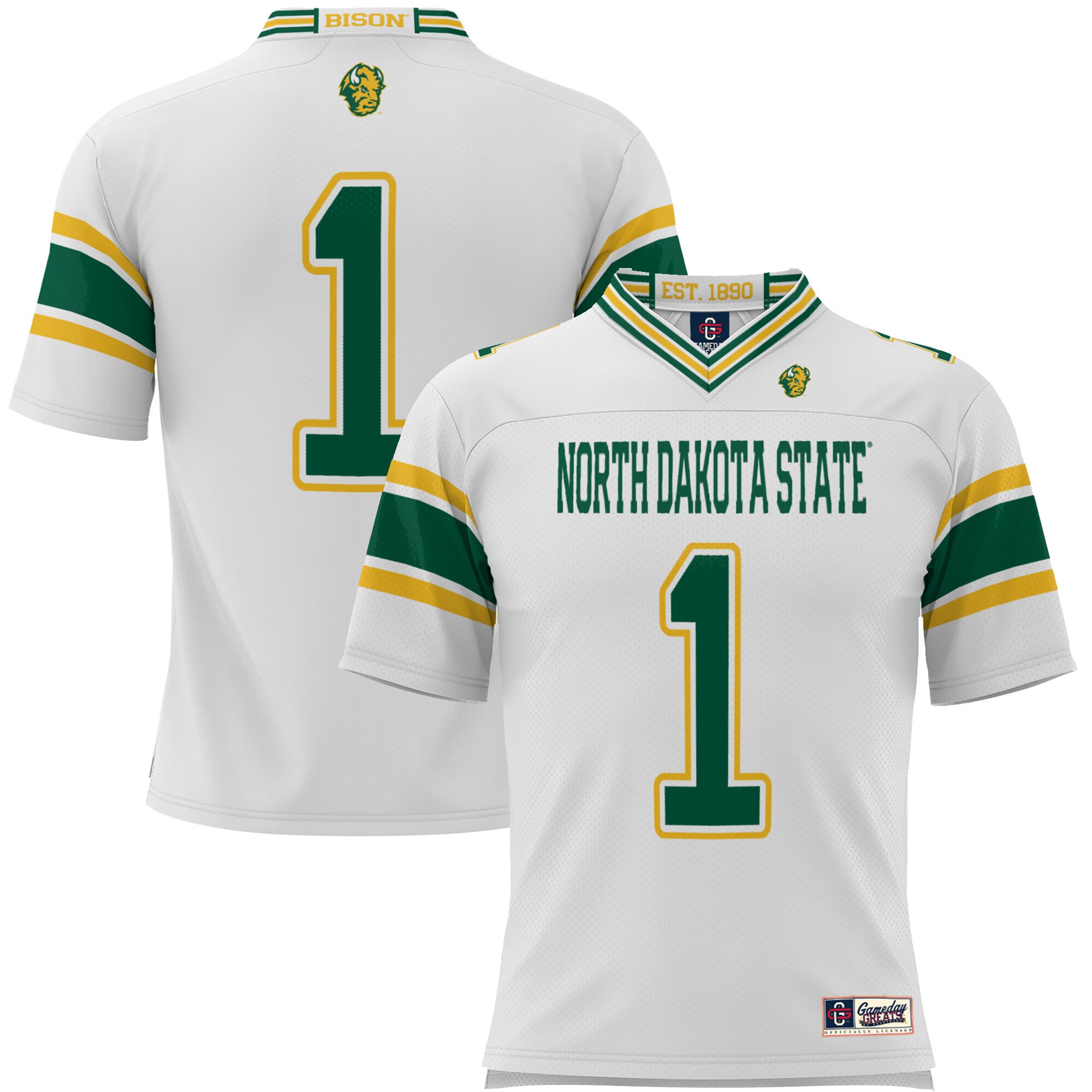 #1 NDSU Bison ProSphere Endzone Football Jersey - White