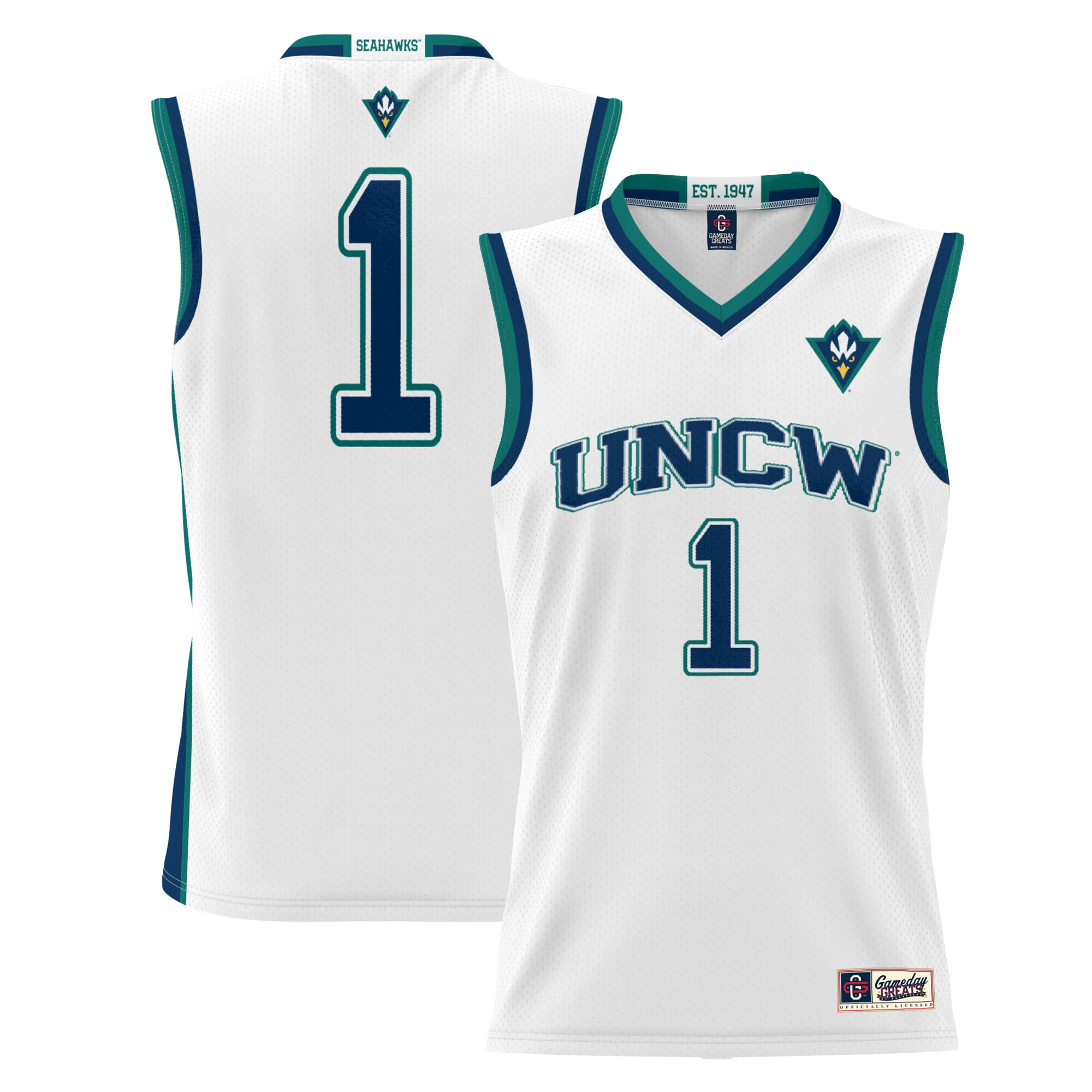 #1 UNC Wilmington Seahawks ProSphere Basketball Jersey - White