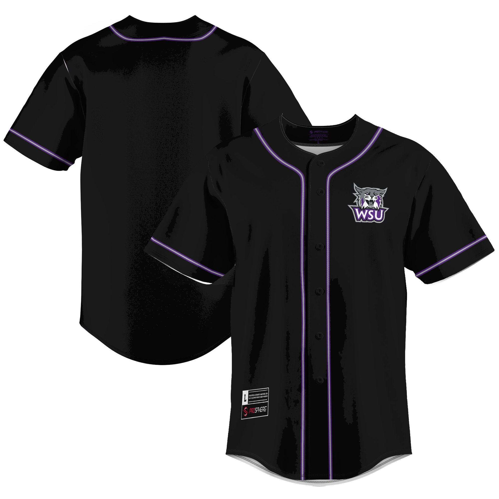 Weber State Wildcats Baseball Jersey - Black