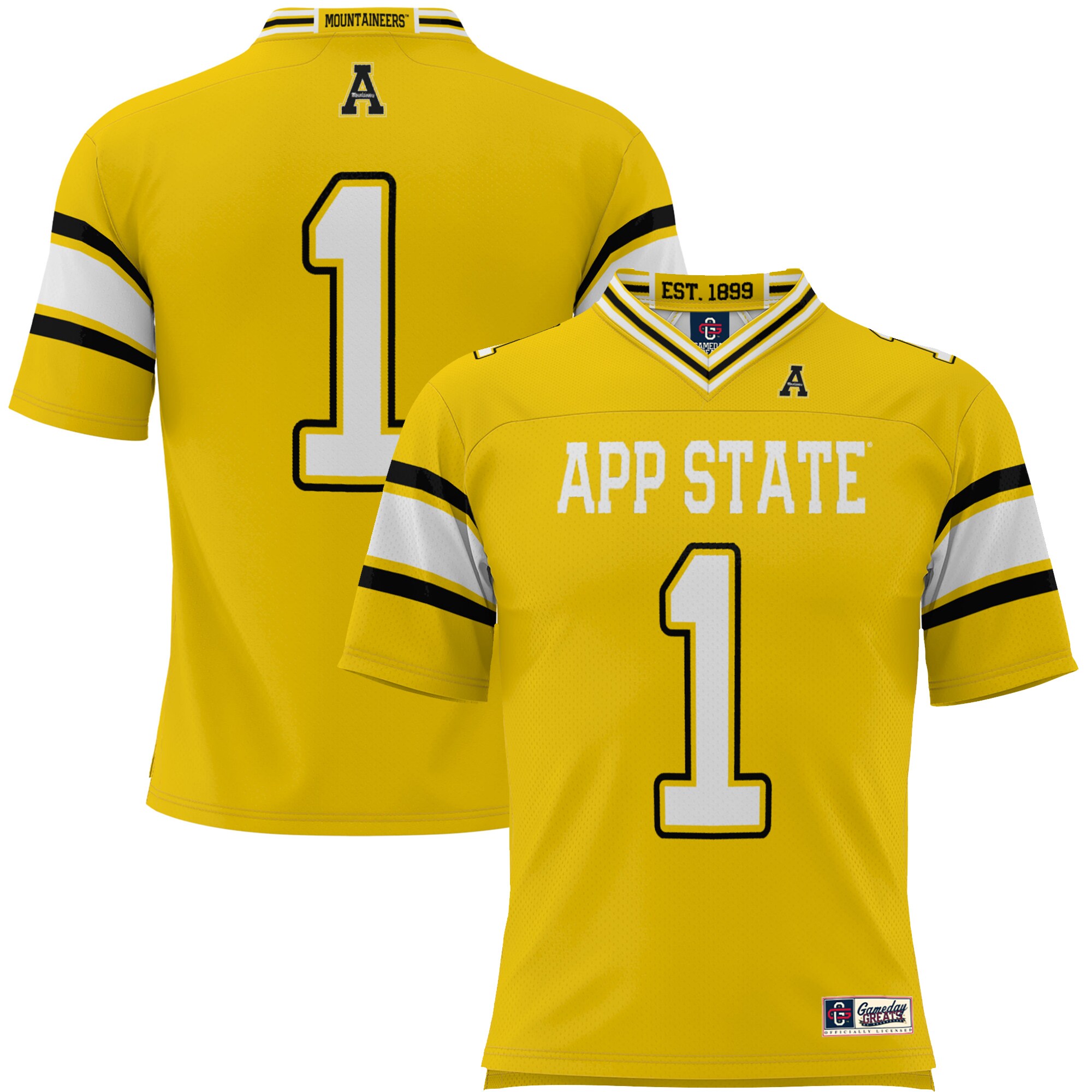 #1 Appalachian State Mountaineers ProSphere Endzone Football Jersey - Gold