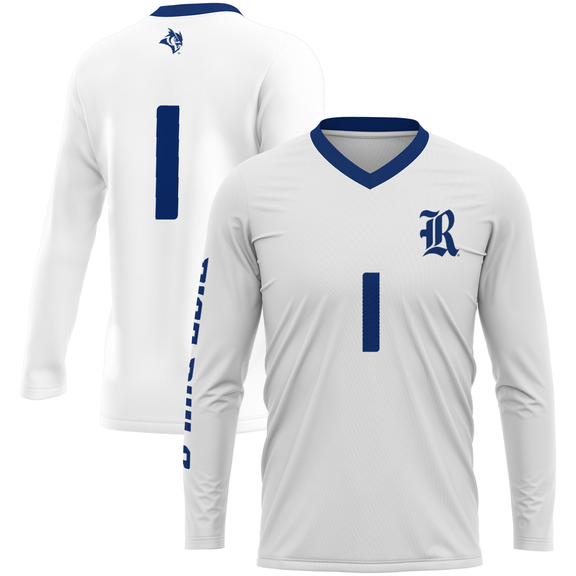 #1 Rice Owls ProSphere Unisex Women's Volleyball Jersey - White