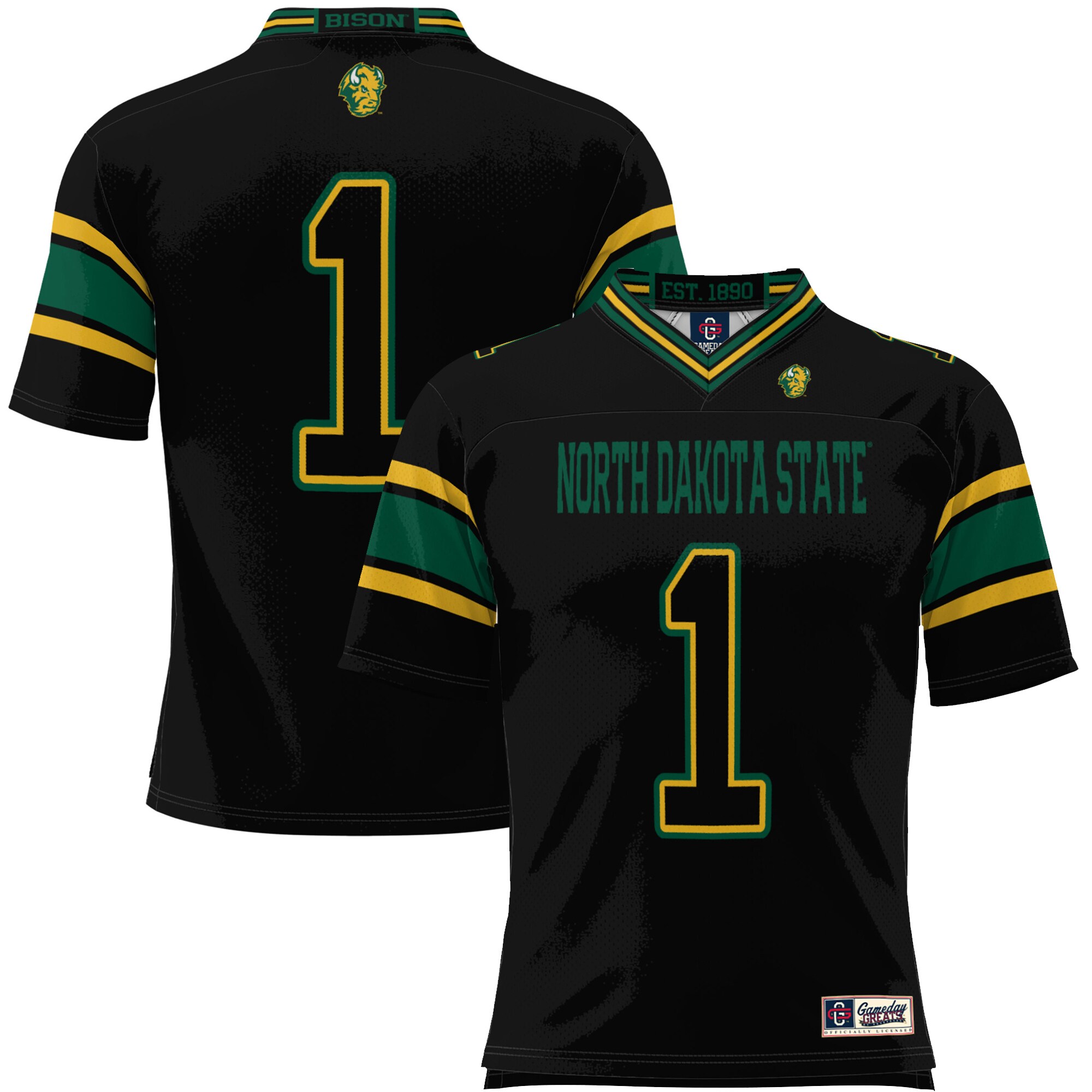 #1 NDSU Bison ProSphere Endzone Football Jersey - Black