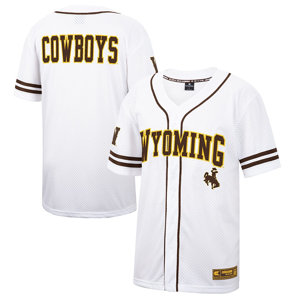 Wyoming Cowboys Colosseum Free Spirited Mesh Button-Up Baseball Jersey - White