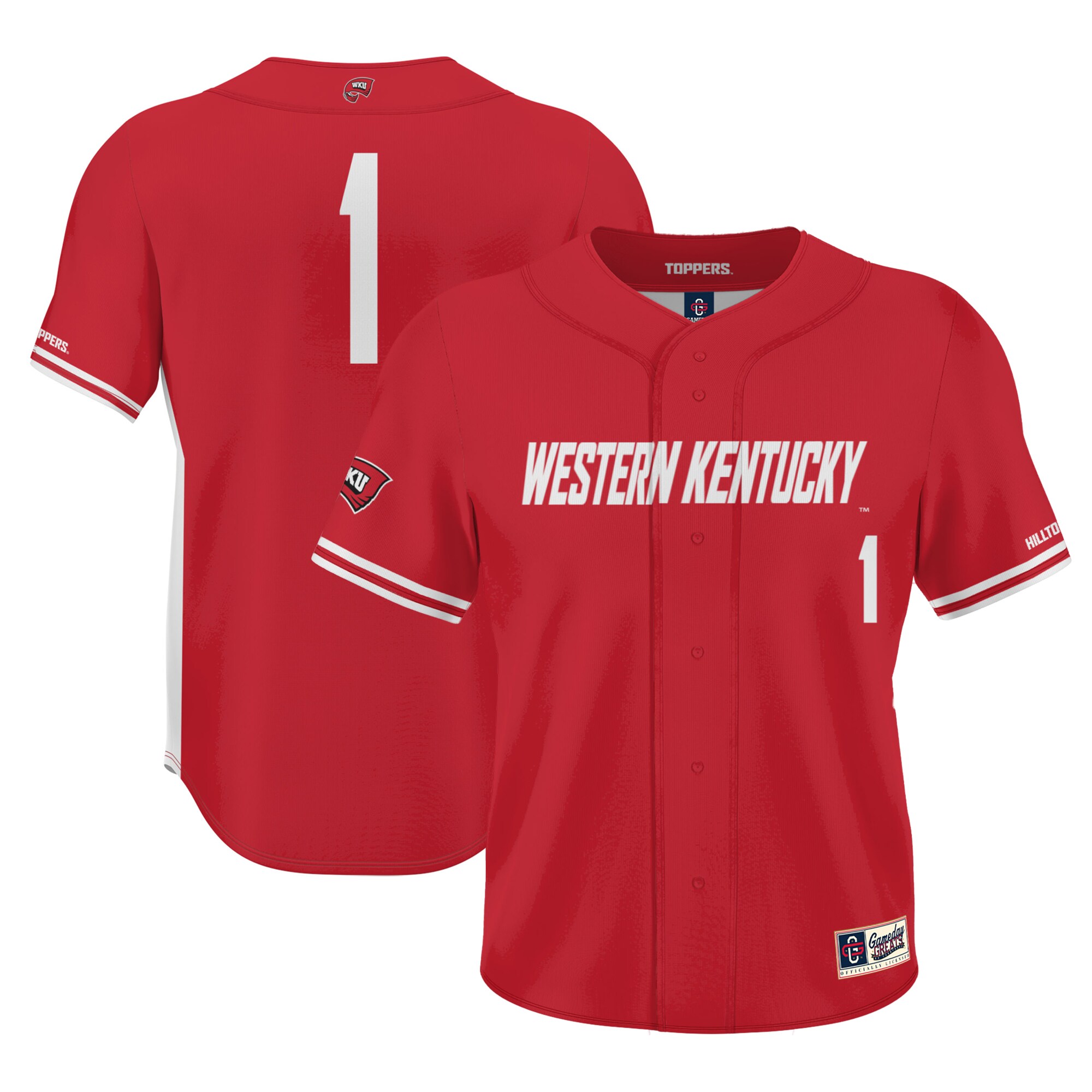 #1 Western Kentucky Hilltoppers ProSphere Baseball Jersey - Red