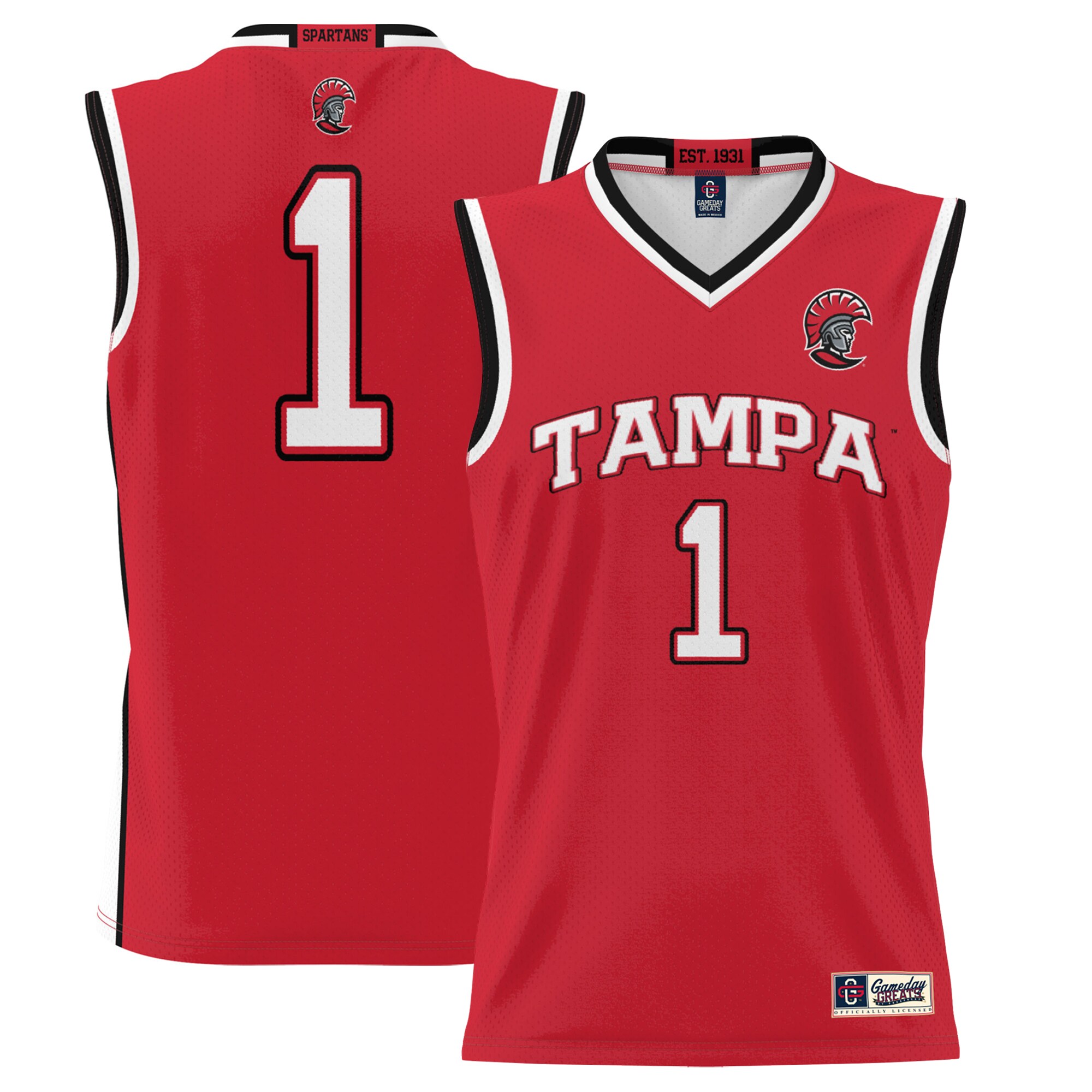 #1 Tampa Spartans ProSphere Youth Basketball Jersey - Red