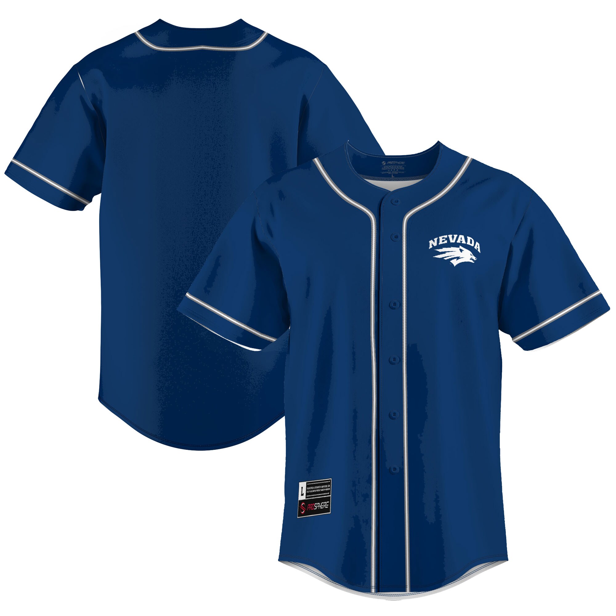 Nevada Wolf Pack Baseball Jersey - Navy