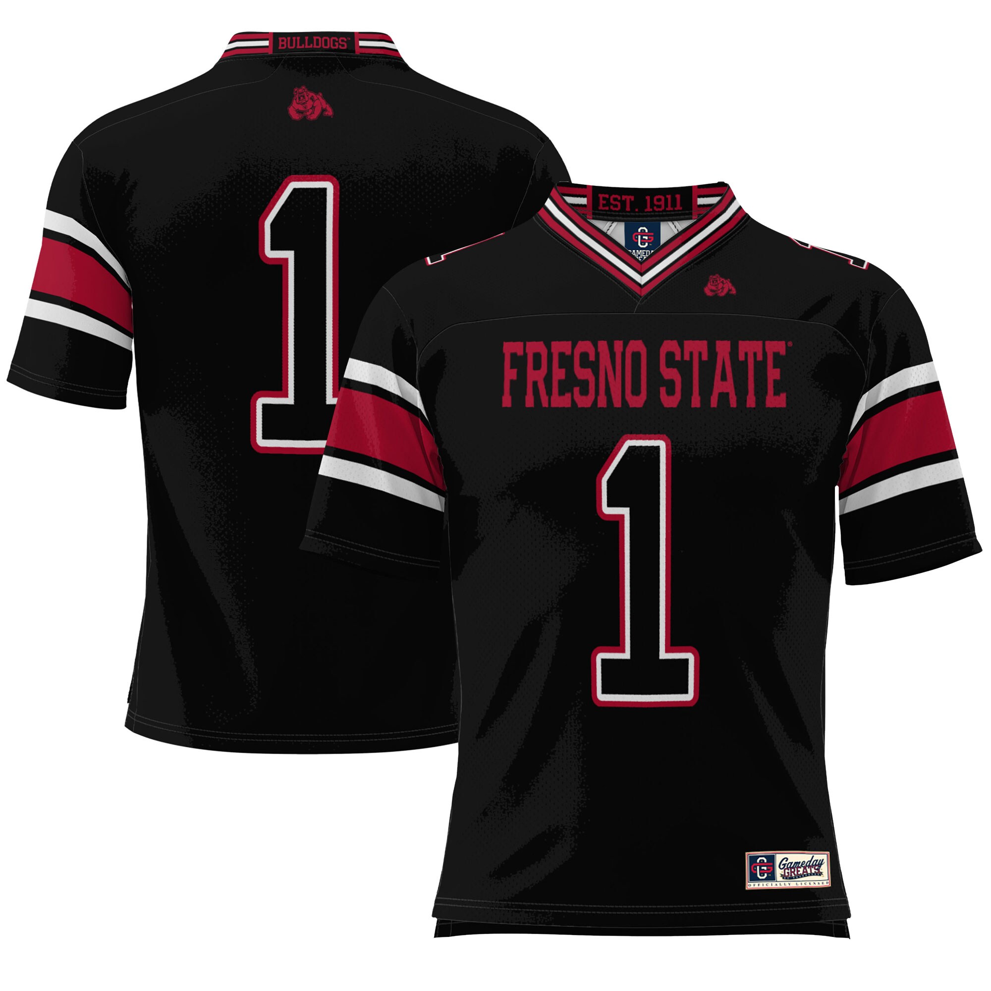 #1 Fresno State Bulldogs ProSphere Endzone Football Jersey - Black