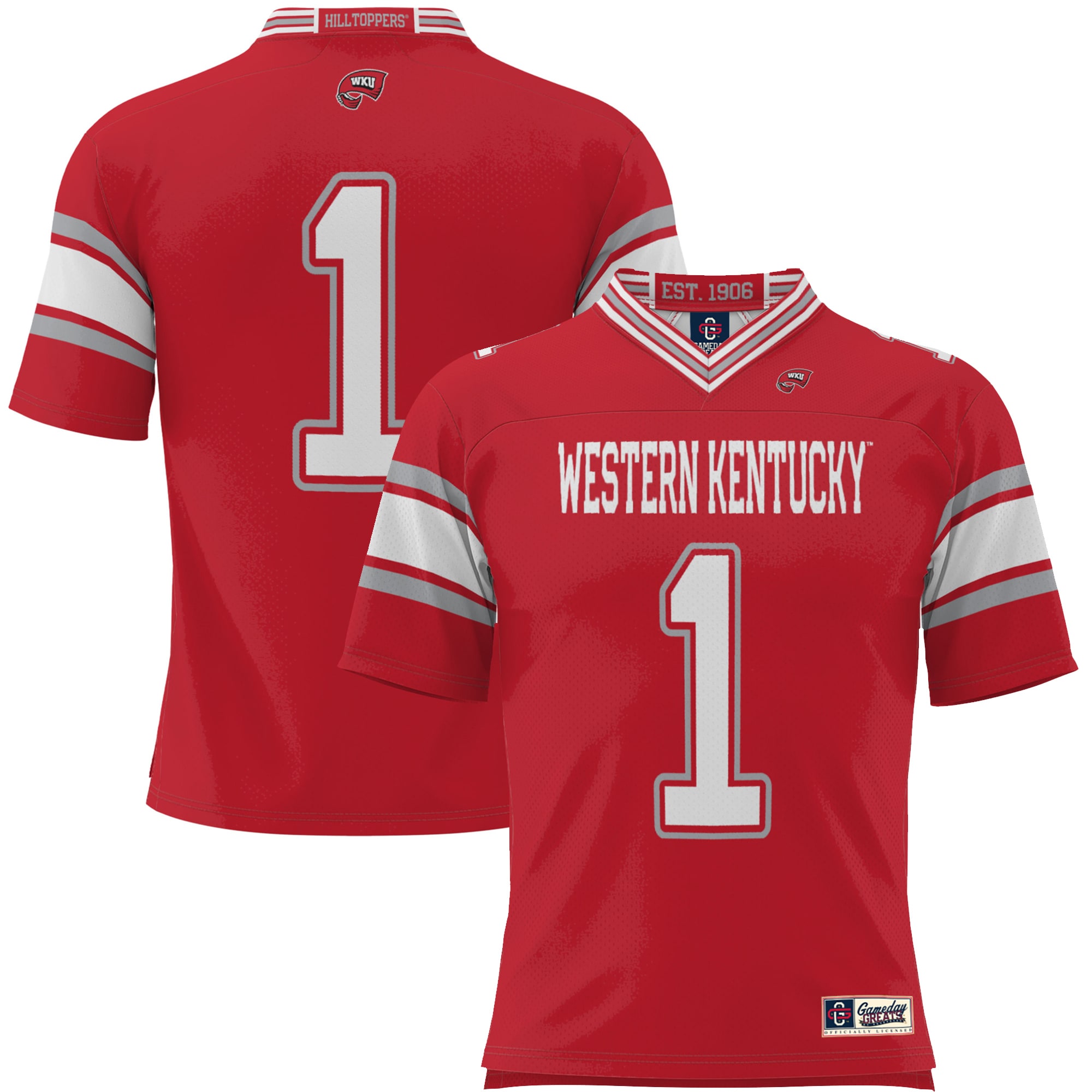 #1 Western Kentucky Hilltoppers ProSphere Youth Endzone Football Jersey - Red