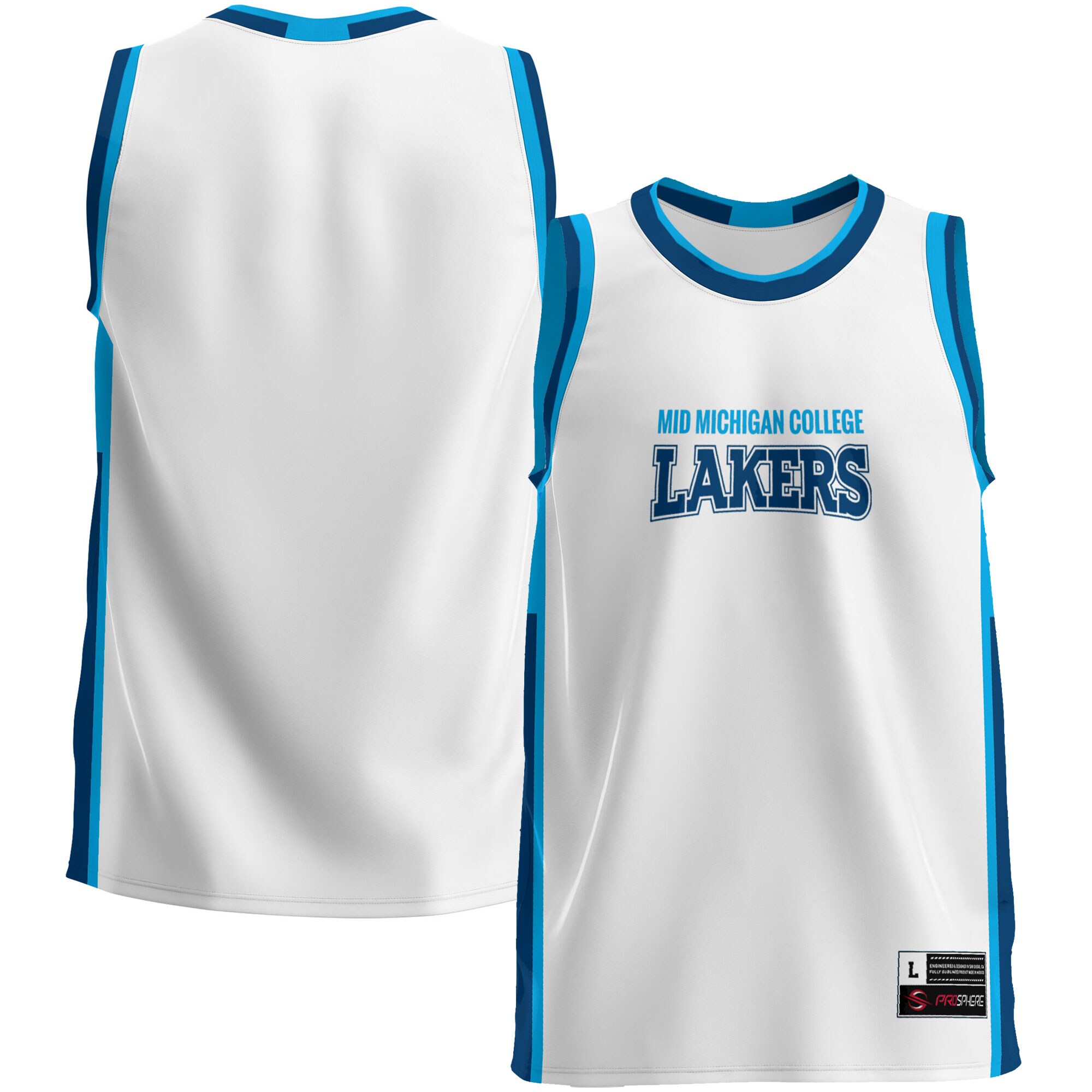 Mid Michigan College ProSphere Youth Basketball Jersey - White