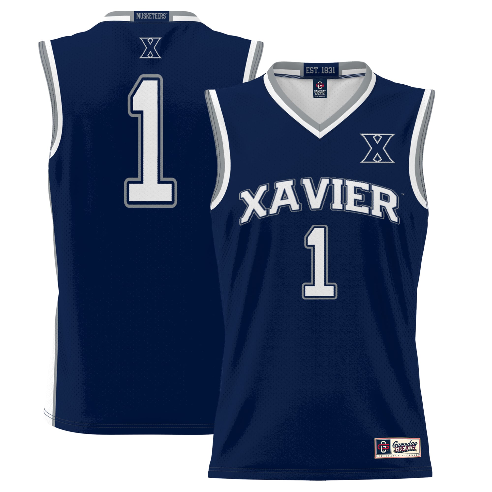 #1 Xavier Musketeers ProSphere Youth Basketball Jersey - Navy