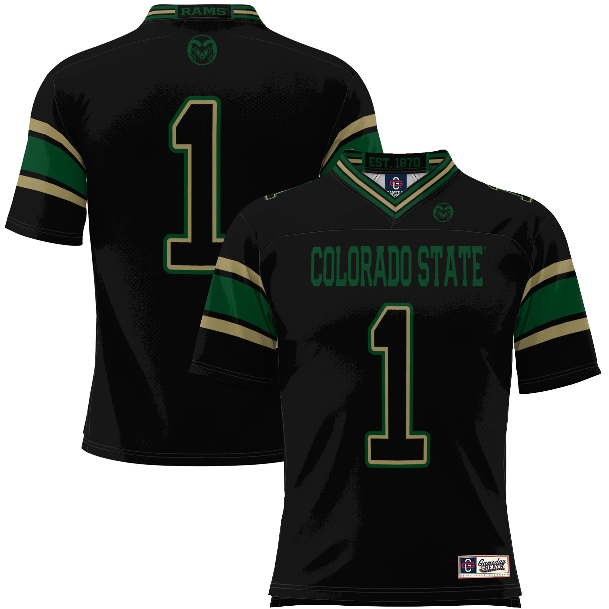 #1 Colorado State Rams ProSphere Endzone Football Jersey - Black