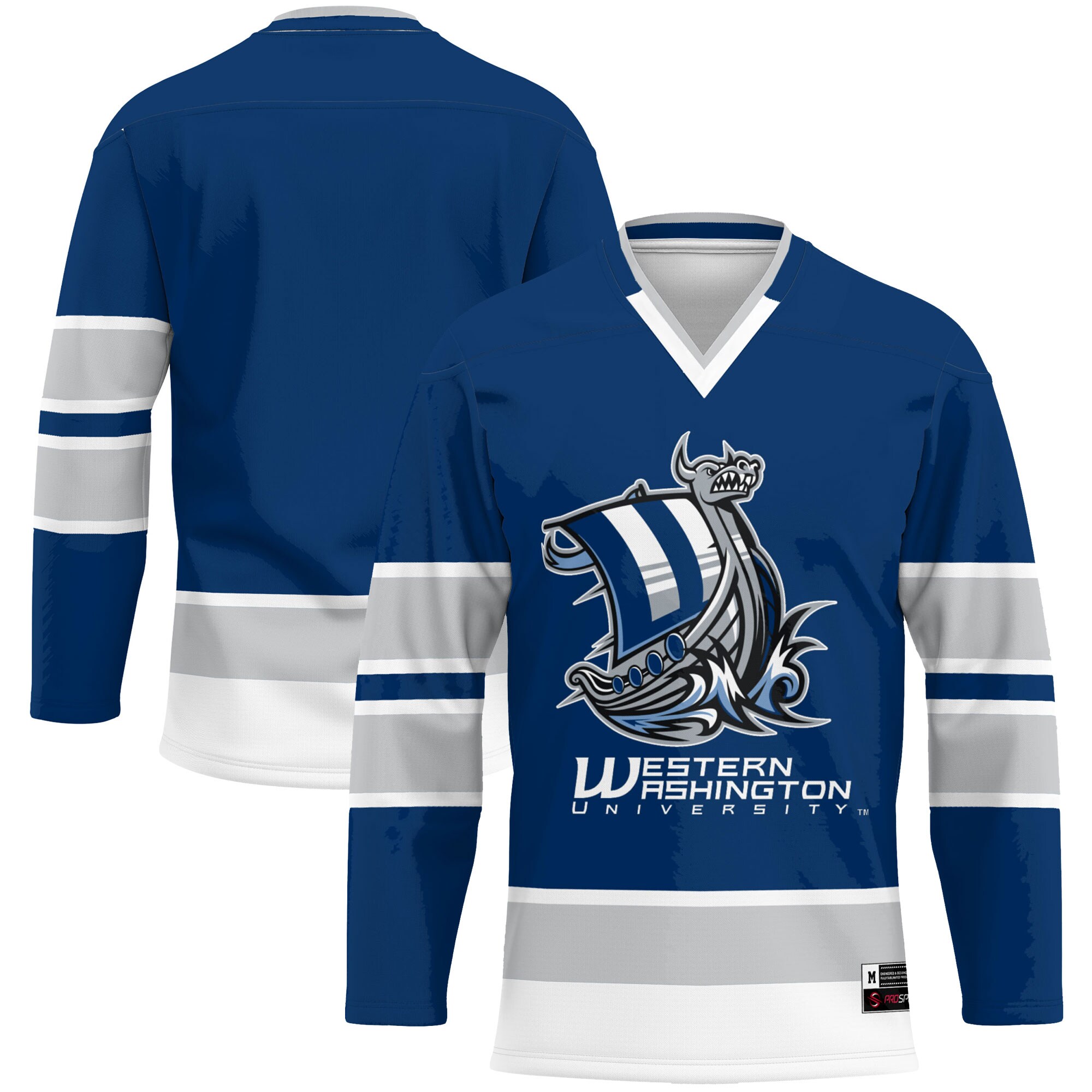 Western Washington Vikings Hockey Jersey - Navy