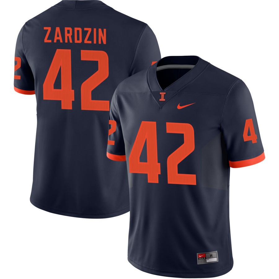 Luke Zardzin Illinois Fighting Illini Nike NIL Replica Football Jersey - Navy