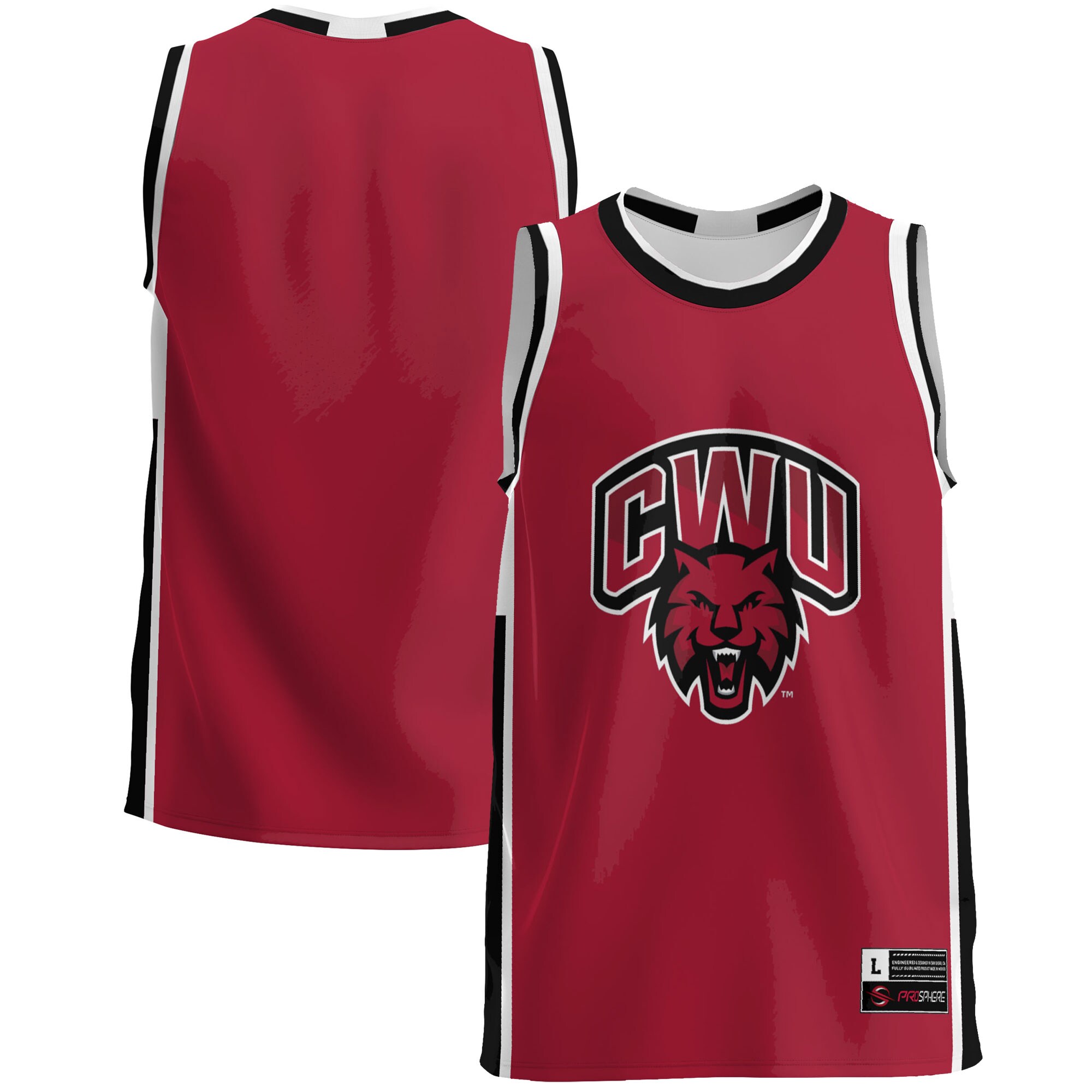 Central Washington Wildcats Basketball Jersey - Crimson