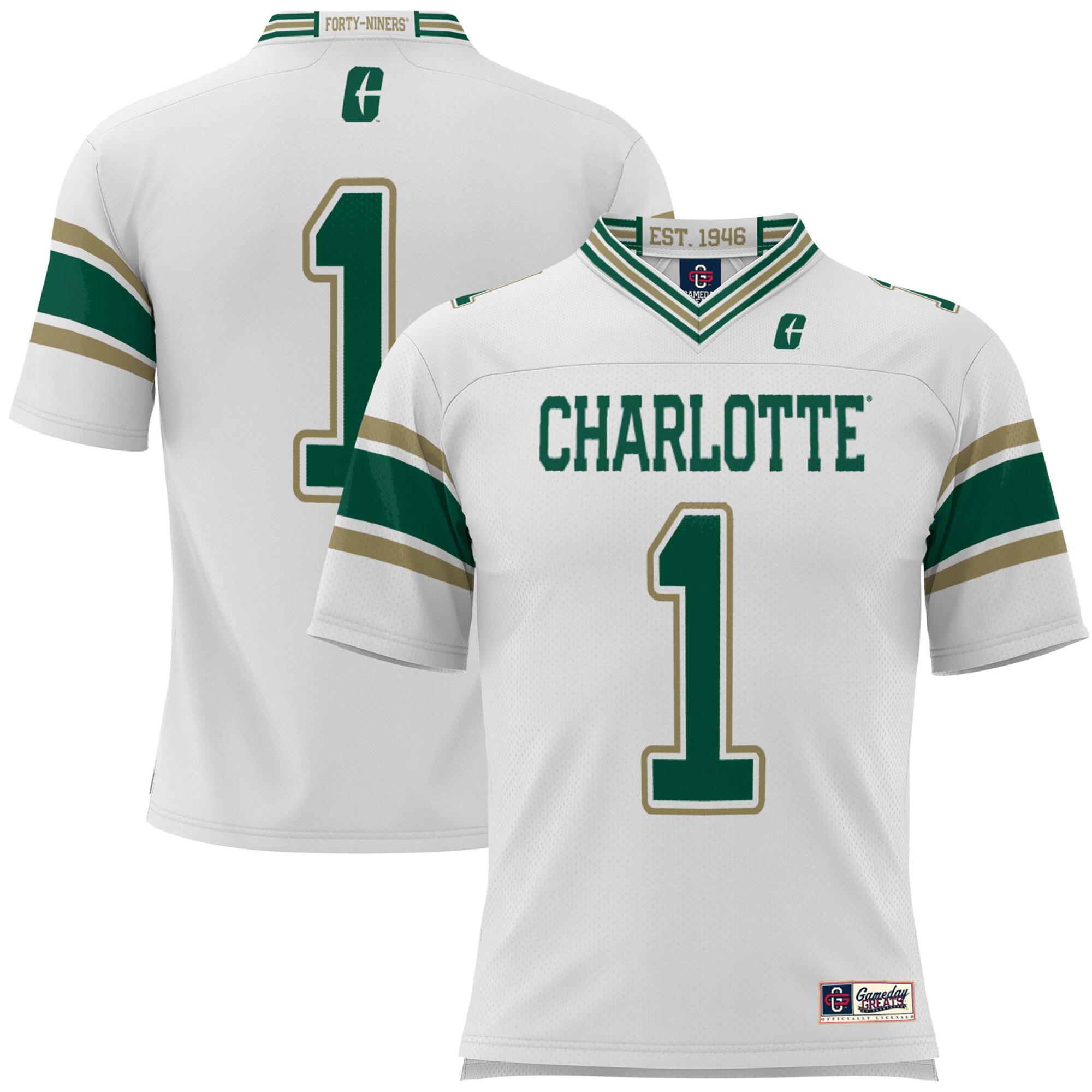 #1 Charlotte 49ers ProSphere Football Jersey - White