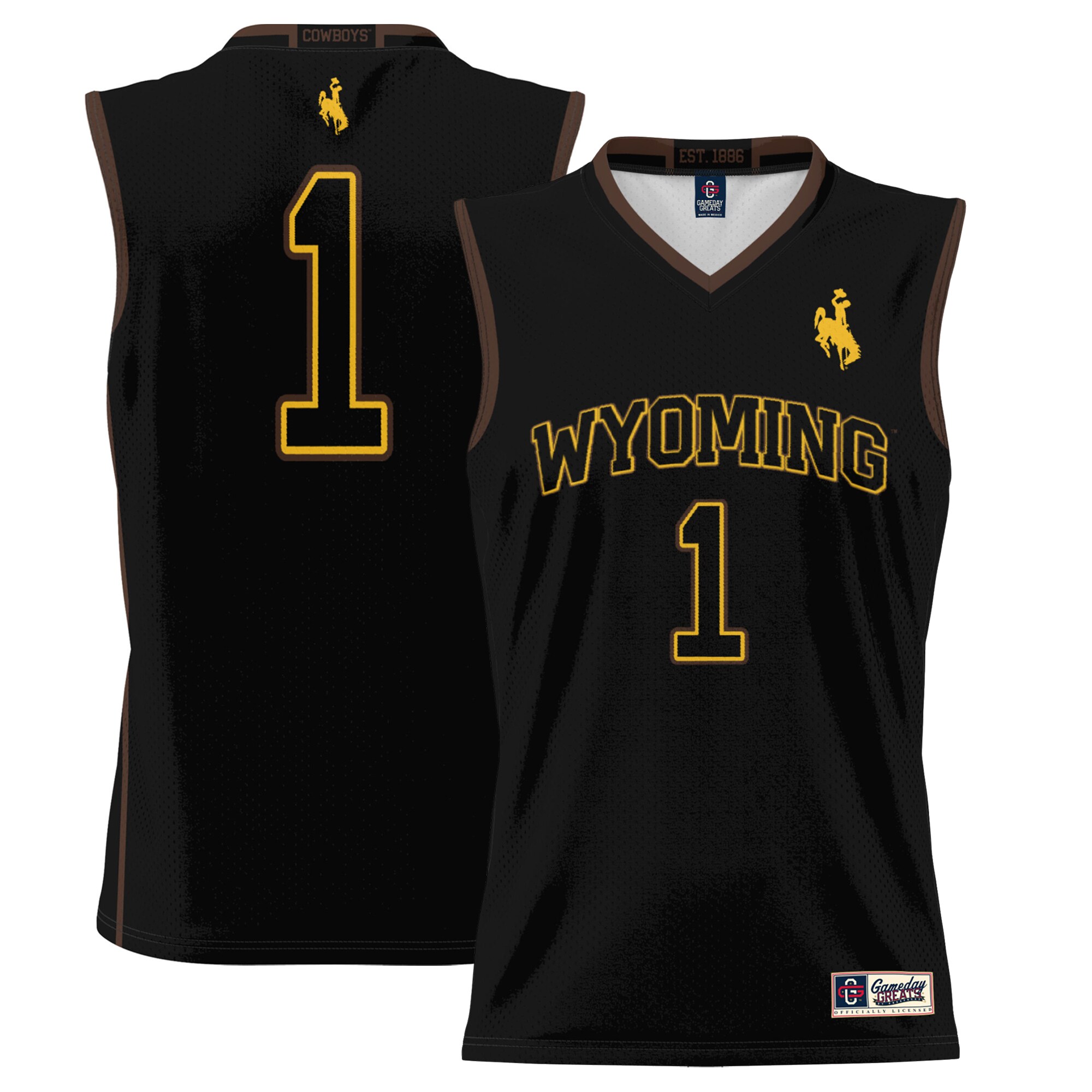 #1 Wyoming Cowboys ProSphere Basketball Jersey - Black