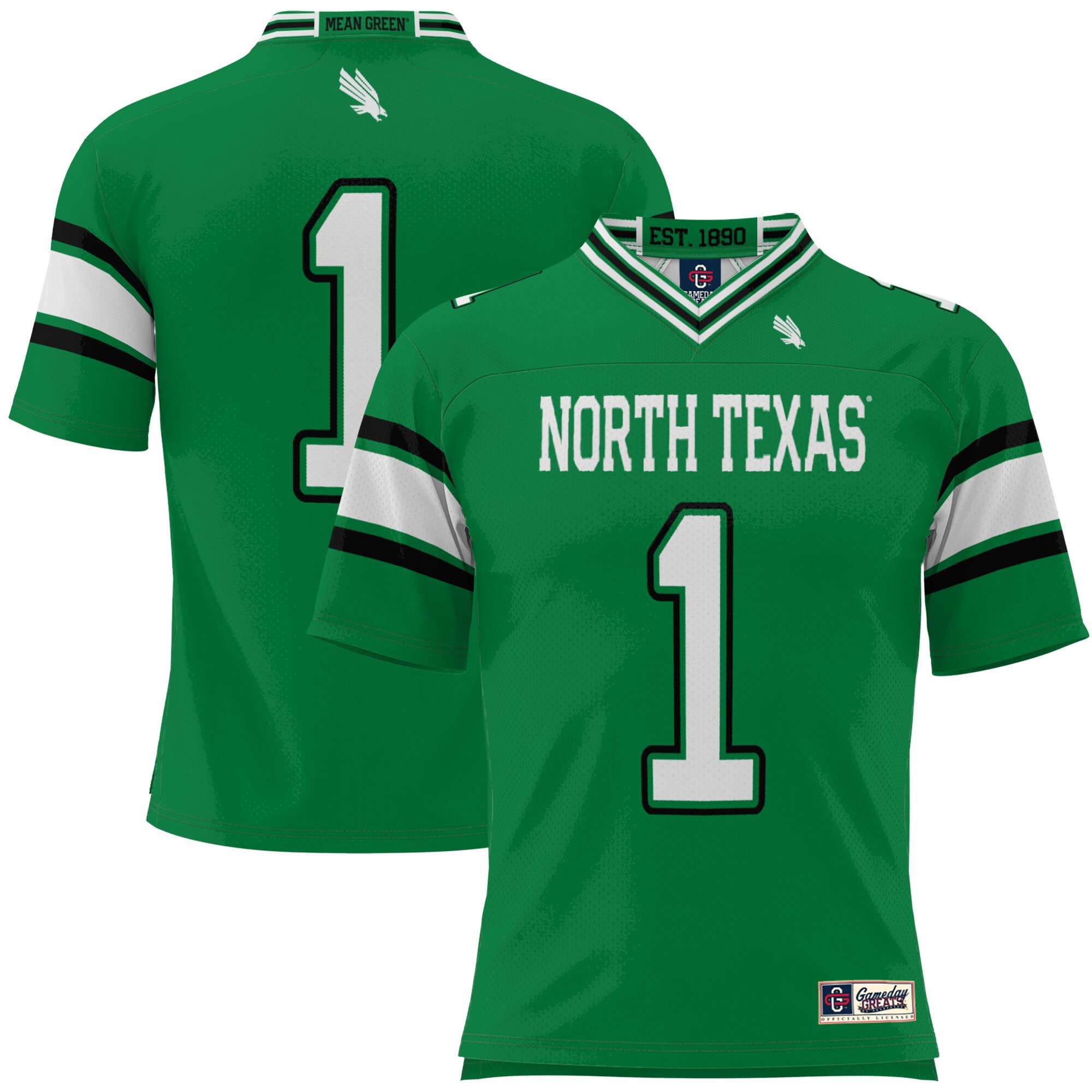 #1 North Texas Mean Green ProSphere Youth Football Jersey - Kelly Green