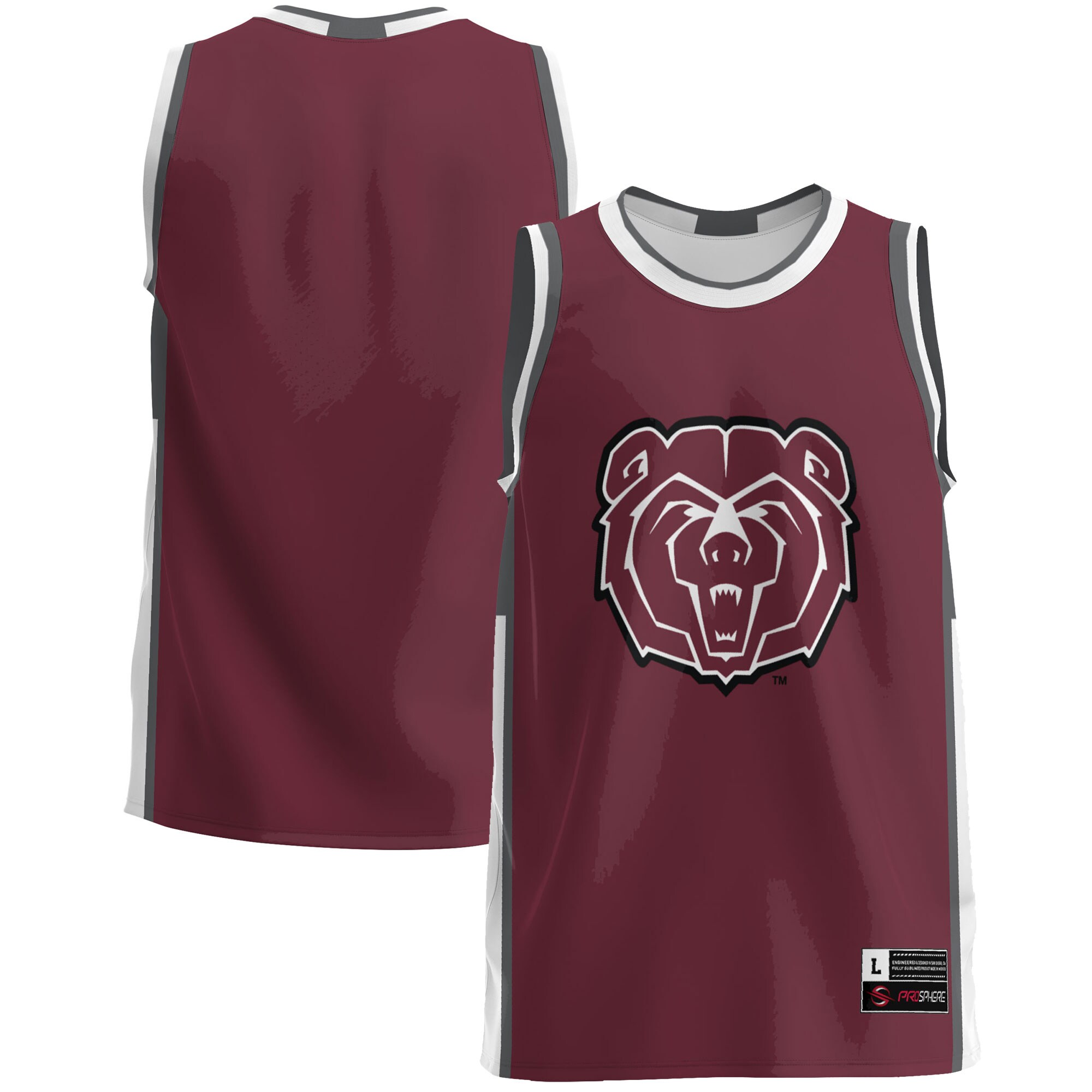 Missouri State University Bears Basketball Jersey - Maroon