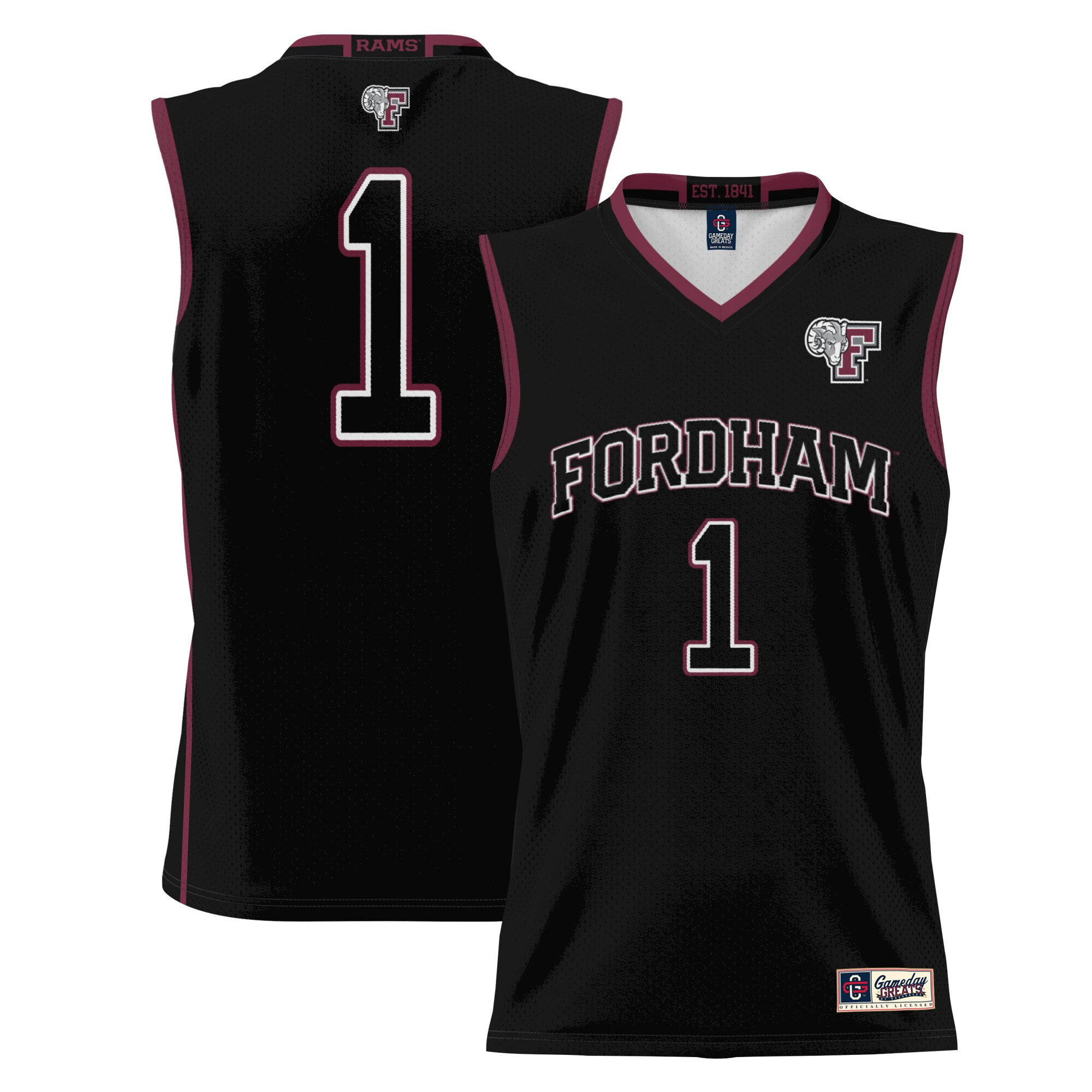 #1 Fordham Rams ProSphere Youth Basketball Jersey - Black