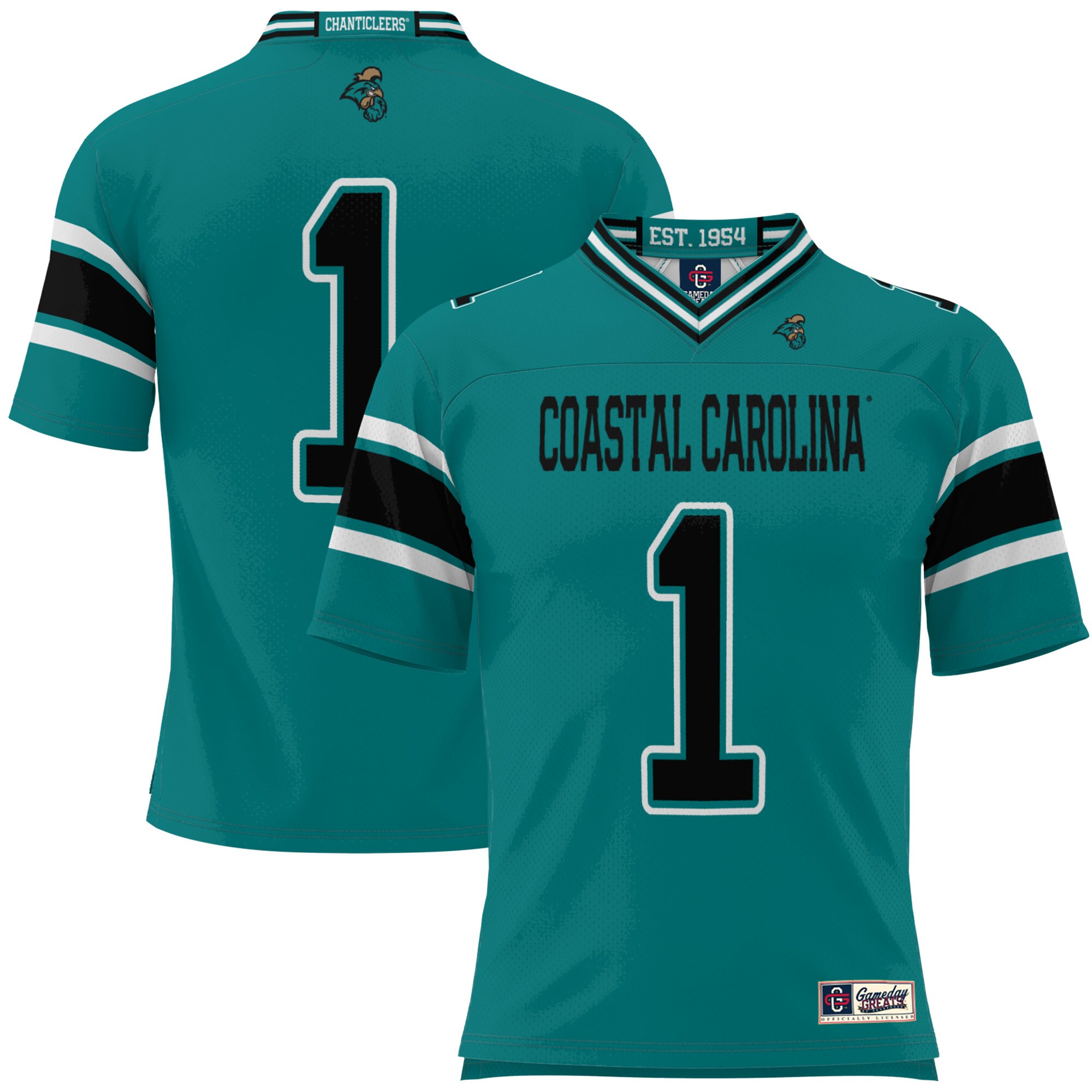 #1 Coastal Carolina Chanticleers ProSphere Football Jersey - Teal