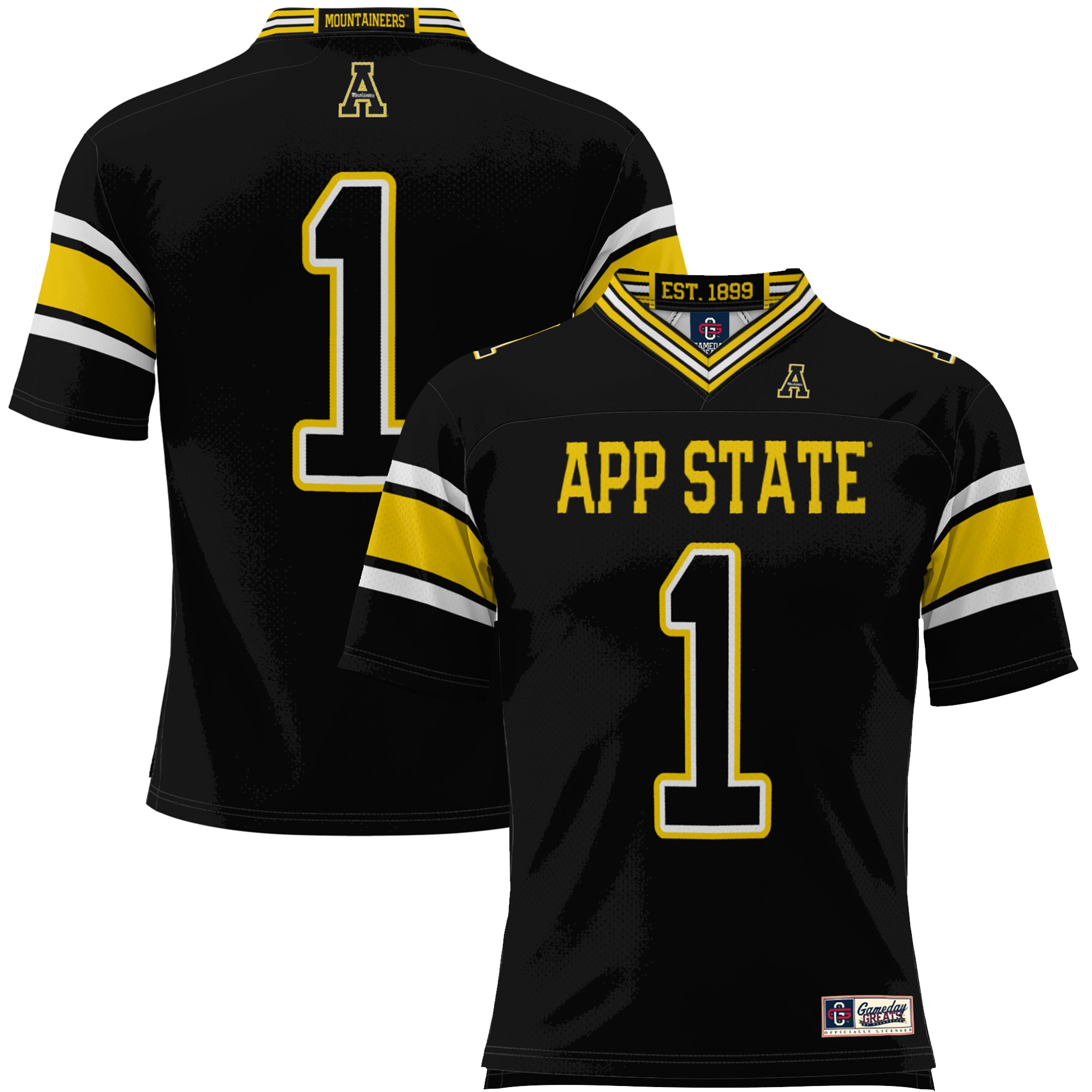 #1 Appalachian State Mountaineers ProSphere Endzone Football Jersey - Black
