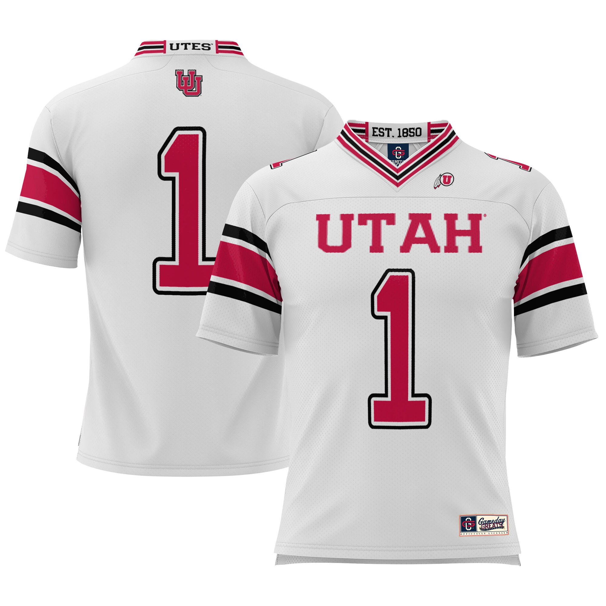 #1 Utah Utes ProSphere Youth Football Jersey - White