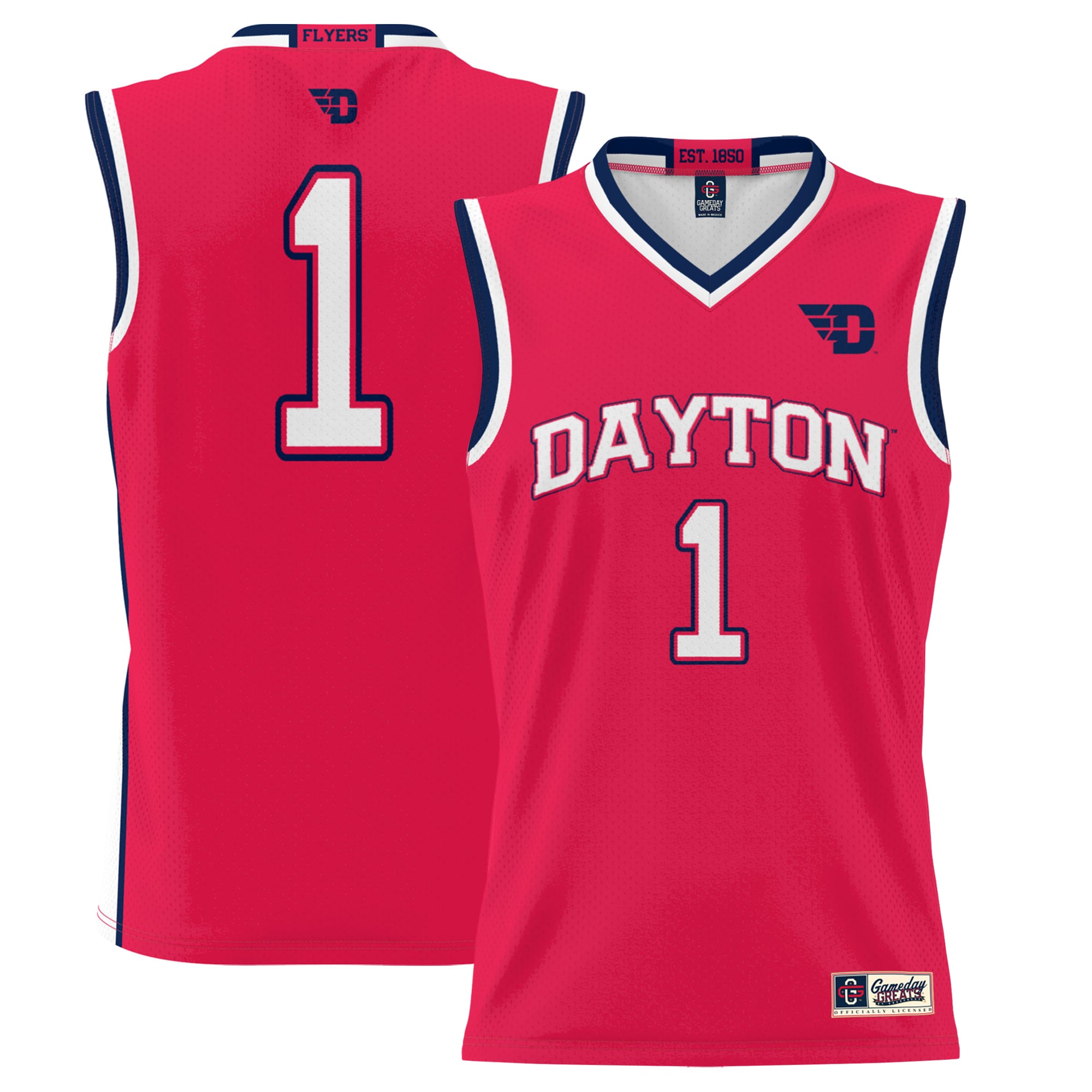 #1 Dayton Flyers ProSphere Basketball Jersey - Red